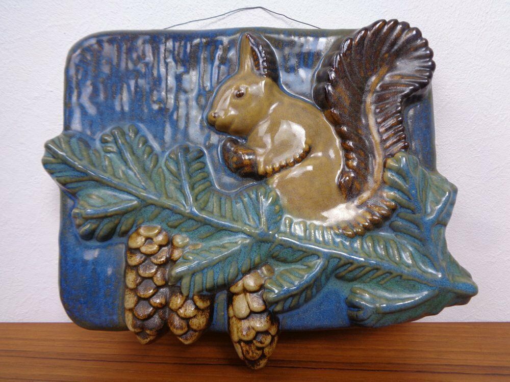 Stoneware Studio Ceramic Wall Plaque From Ego Lidköping, Sweden, 1960s, 1970s photo furniture