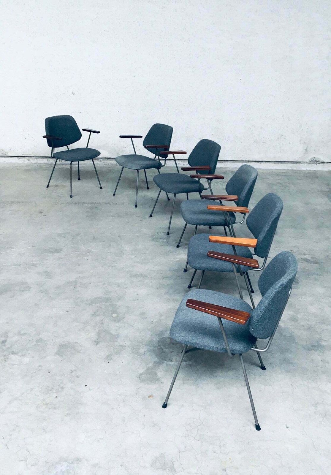 Midcentury Modern Design Office Chair Set By Wim Rietveld For Kembo, Netherlands 1950's photo for sale