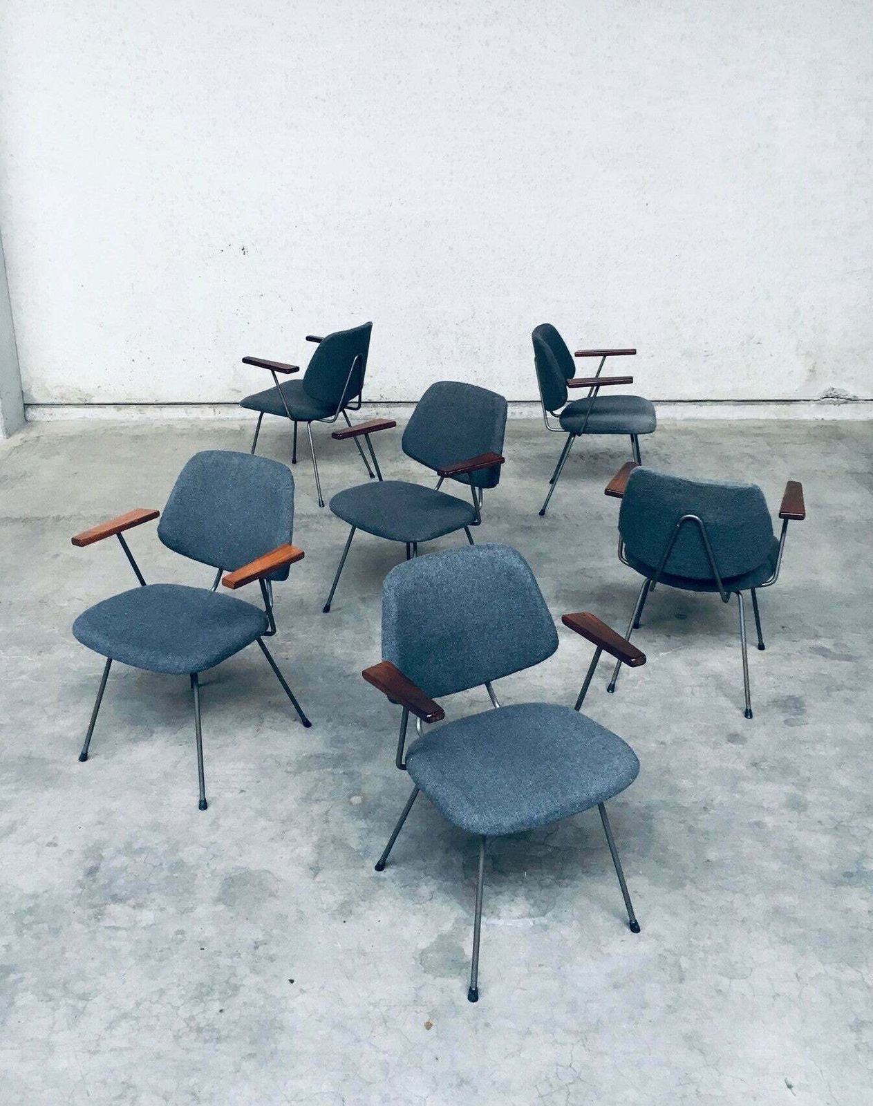 photo vintage Midcentury Modern Design Office Chair Set By Wim Rietveld For Kembo, Netherlands 1950's