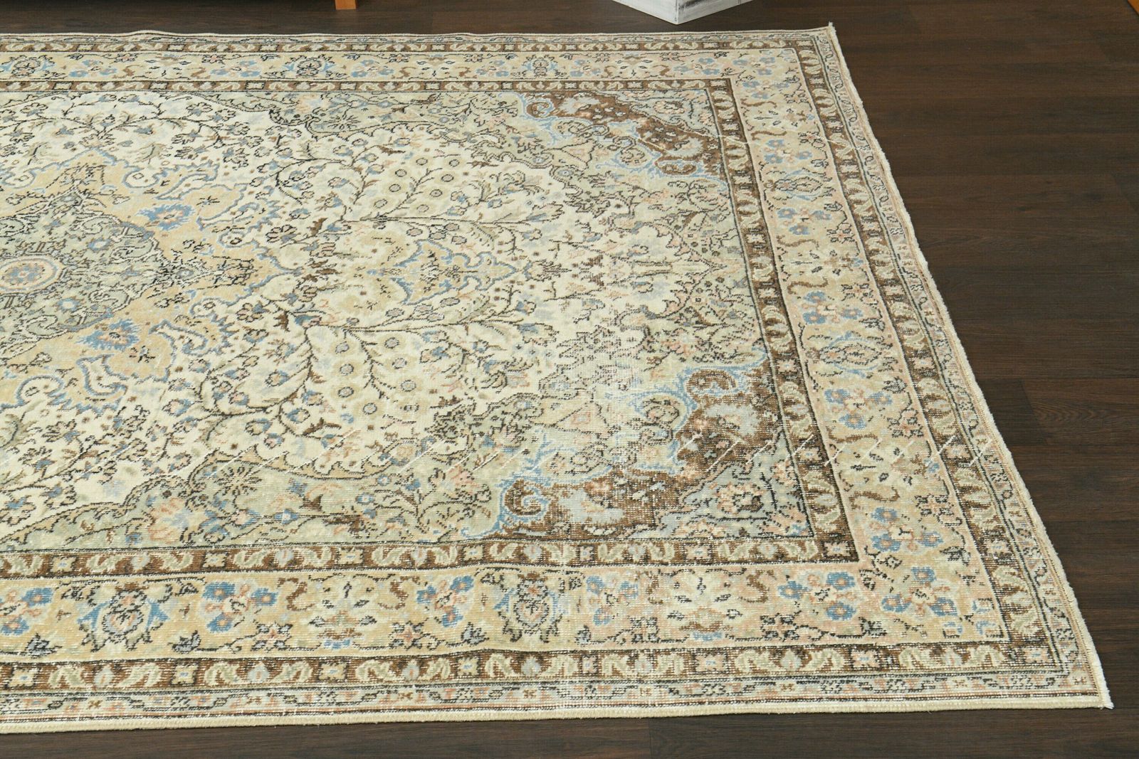 7x9 Faded Beige Green Rug, Handmade Vintage Rug, Turkish Oushak Rug, Area Rug, Beige Green Rug, 7x9 Large Rug, Living Room Rug, 6.7x9.4 Ft photo buy