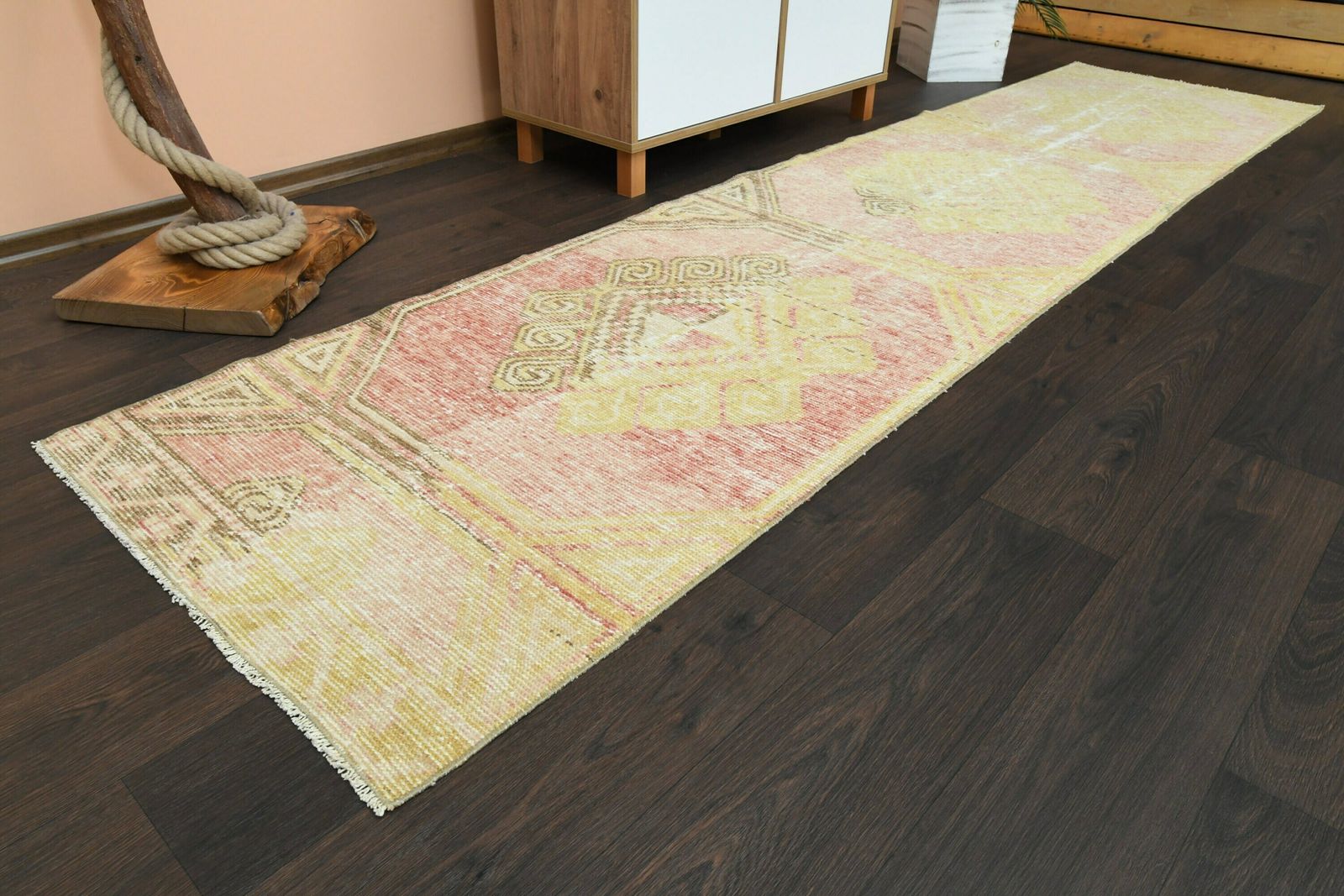 2.5x10.5 Ft Turkish Runner, Vintage Runner, Oushak Runner, Anatolian Rug, Entryway Rug, Kitchen Rug, Kitchen Rug, Wool Rug, 2x10 Runner Rug photo for sale