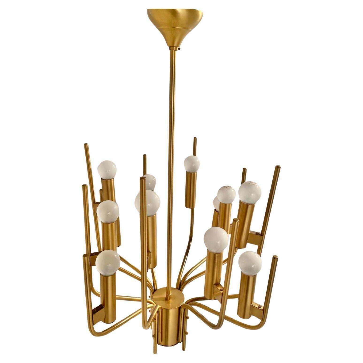 Brass Chandelier, Oscar Torlasco, 1950s Italy photo 2500.0