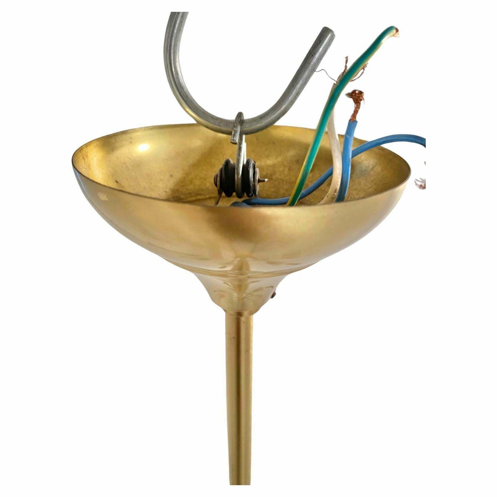 Brass Chandelier, Oscar Torlasco, 1950s Italy photo vintage
