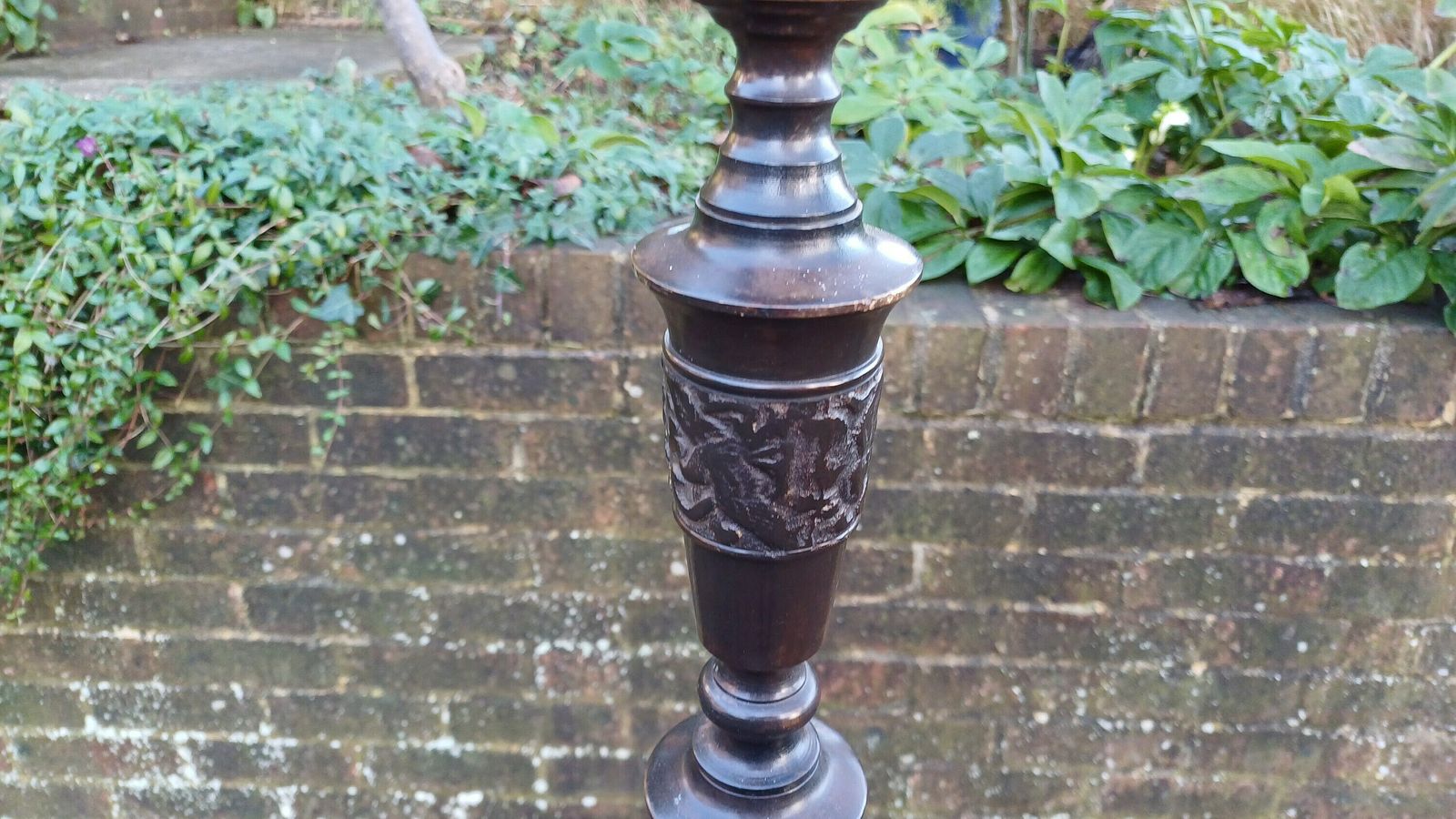 Loutstanding Unique Bronzed Effect Metal Standard Lamp. Intriguing Carved Effect Dragon And Bird Of Paradise Oriental. photo for sale