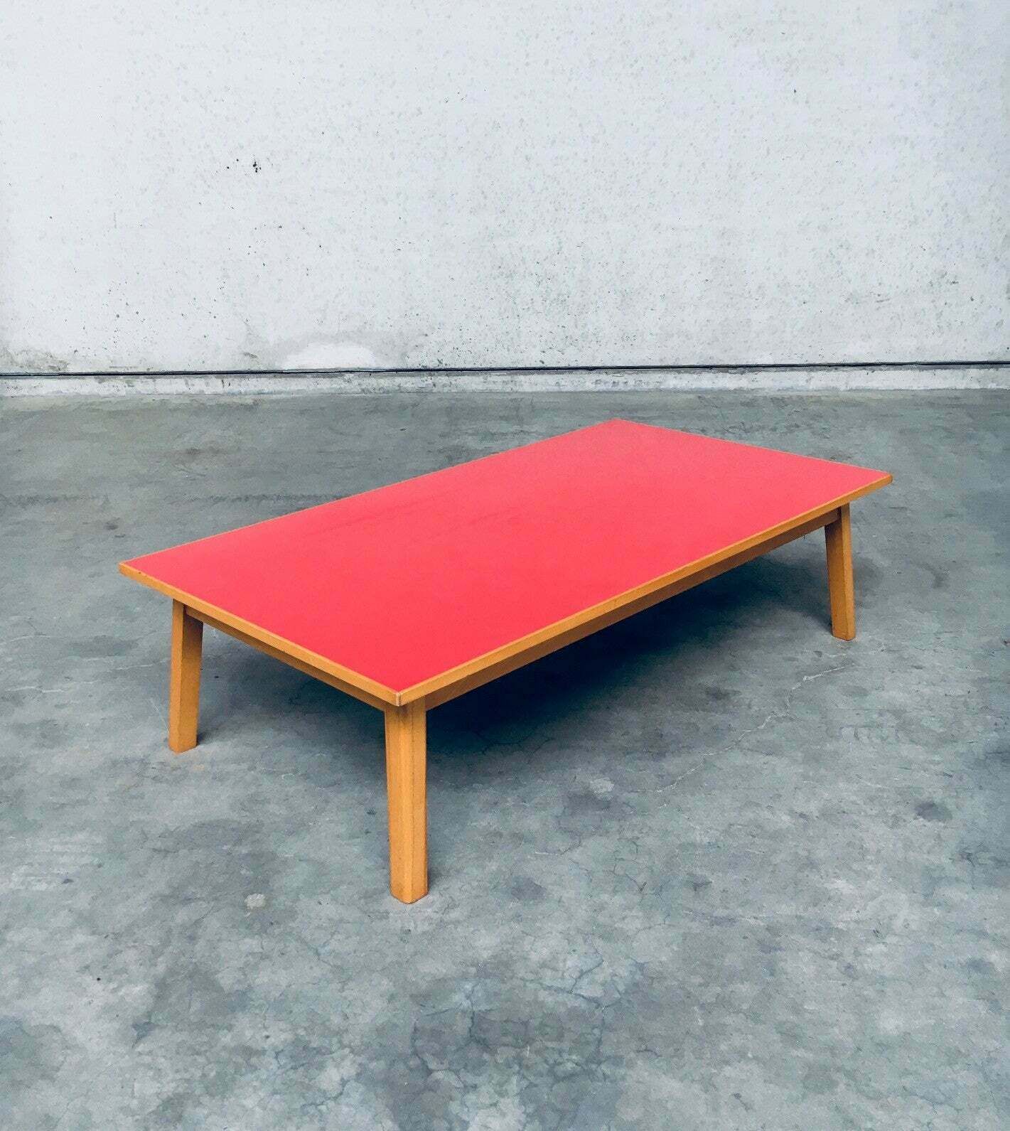Midcentury Design Red Coffee Table, 1950's Belgium