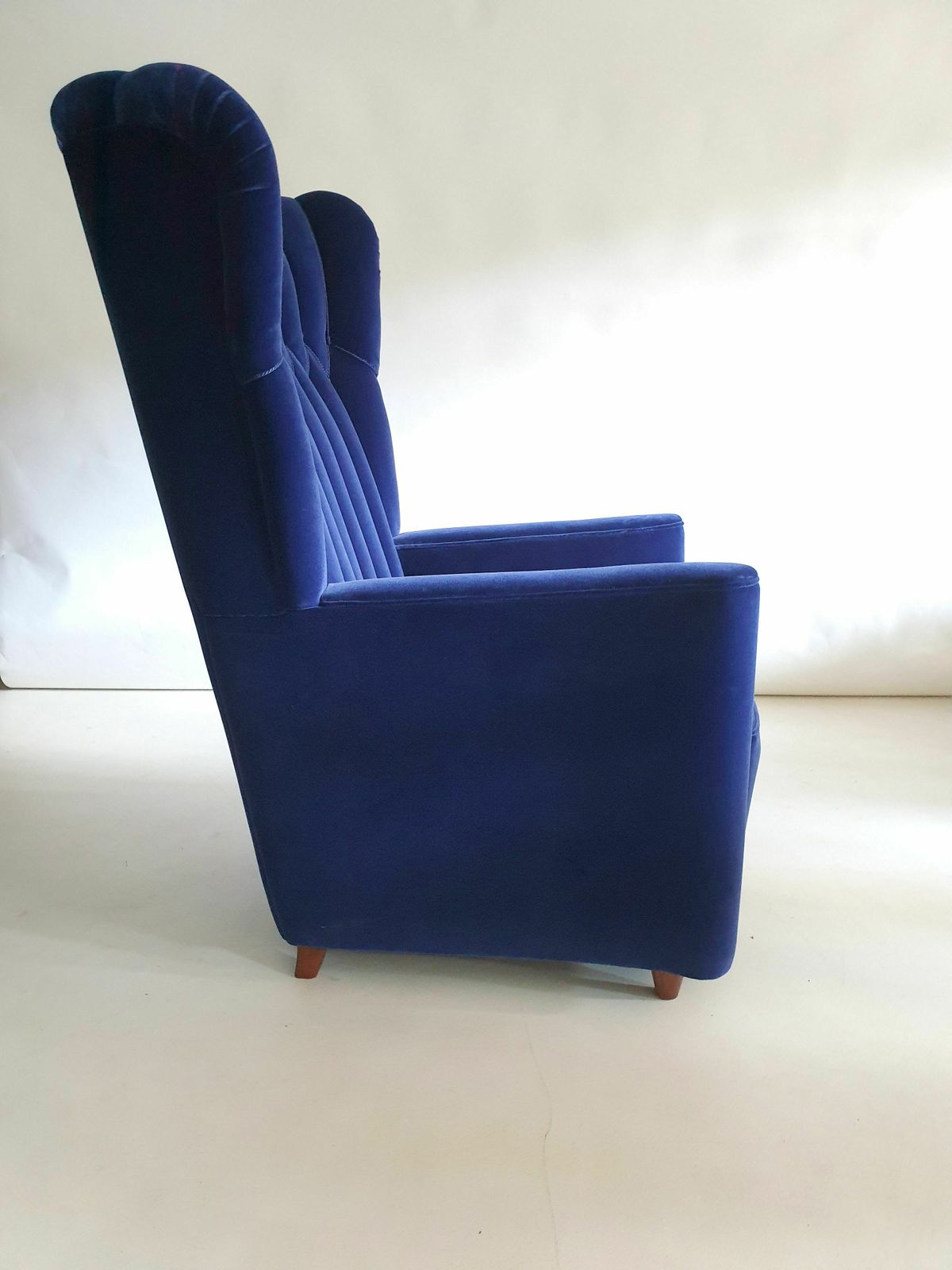 Pair Of Well Sized  Velvet Covered Armchairs Attributed To Guglielmo Ulrich photo Furniture