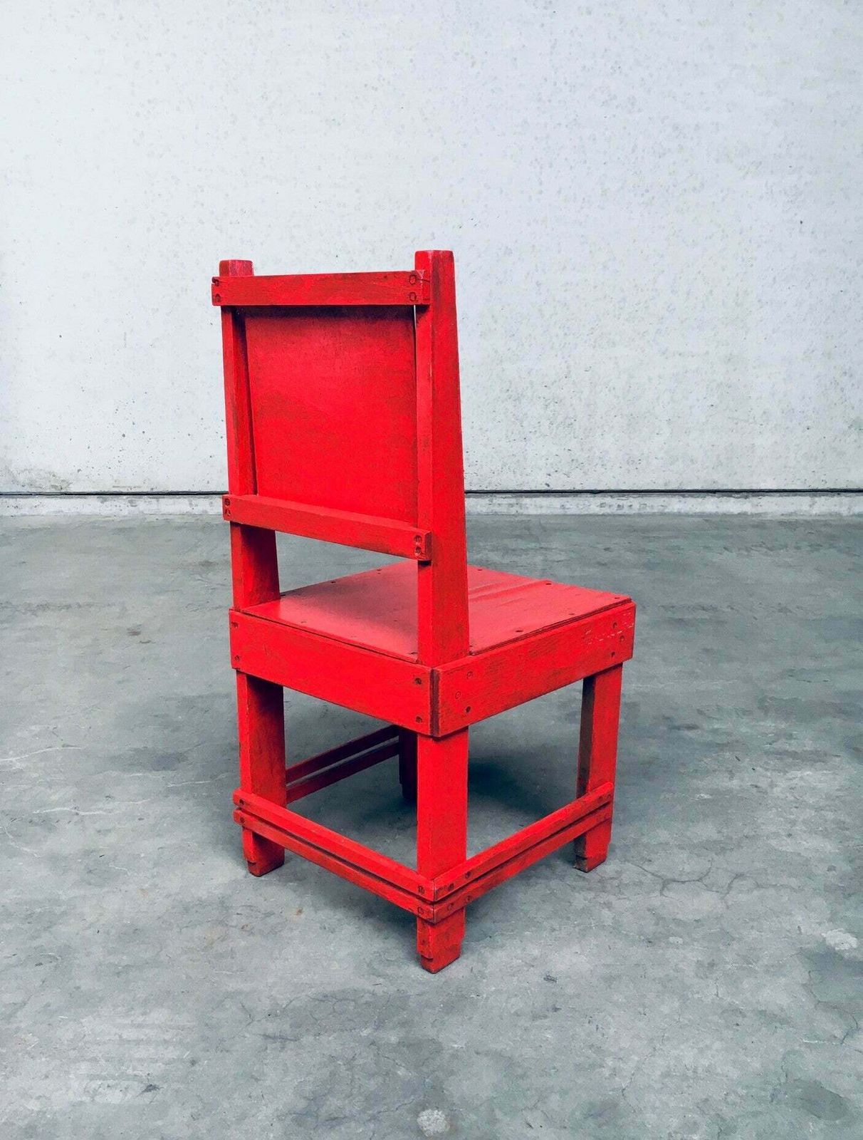 De Stijl Beweging Ontwerp Rode Stoel, Toegeschreven Aan Jan Wils, Jaren 1920, Nederland