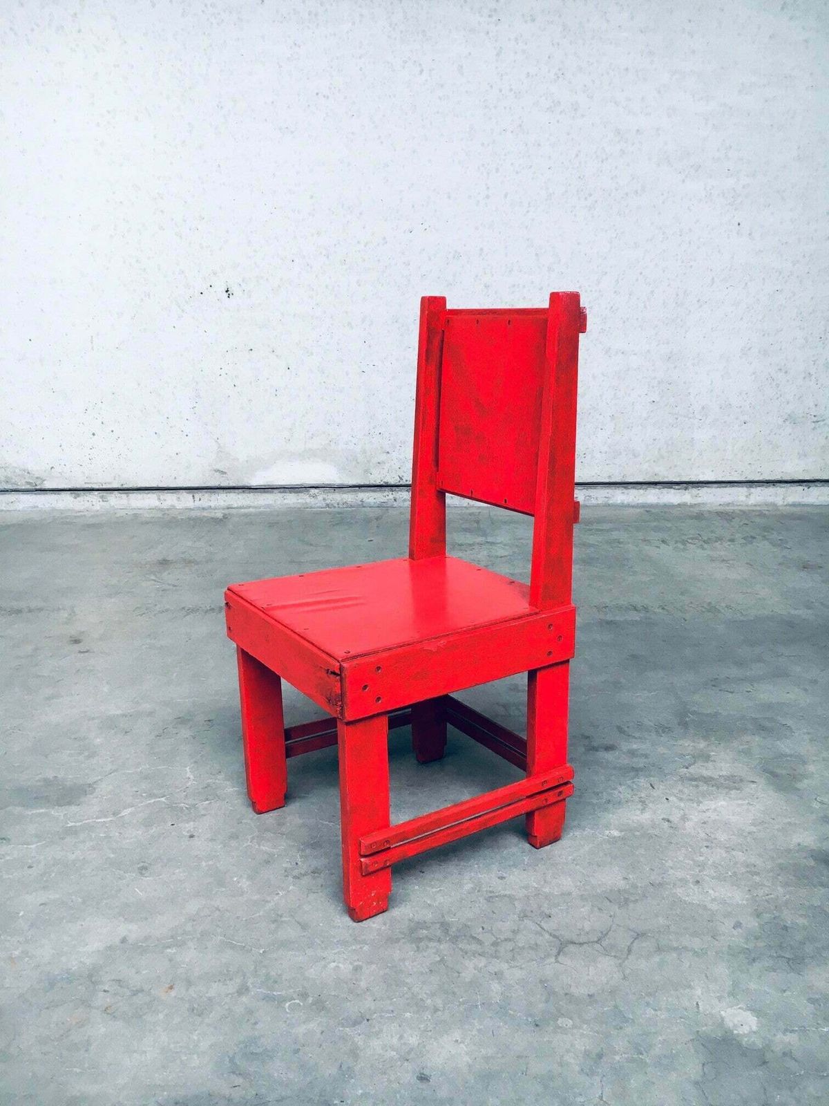 De Stijl Beweging Ontwerp Rode Stoel, Toegeschreven Aan Jan Wils, Jaren 1920, Nederland photo 2550.0
