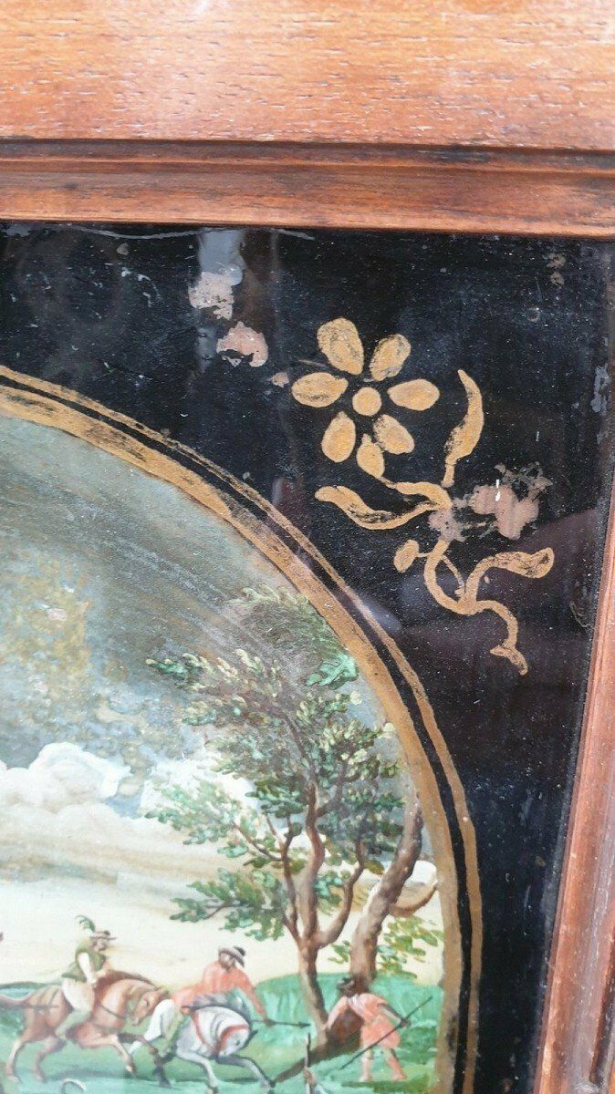 The Buffalo Hunt, Fixed Under Glass, Indo Portuguese? 18th Century photo Art