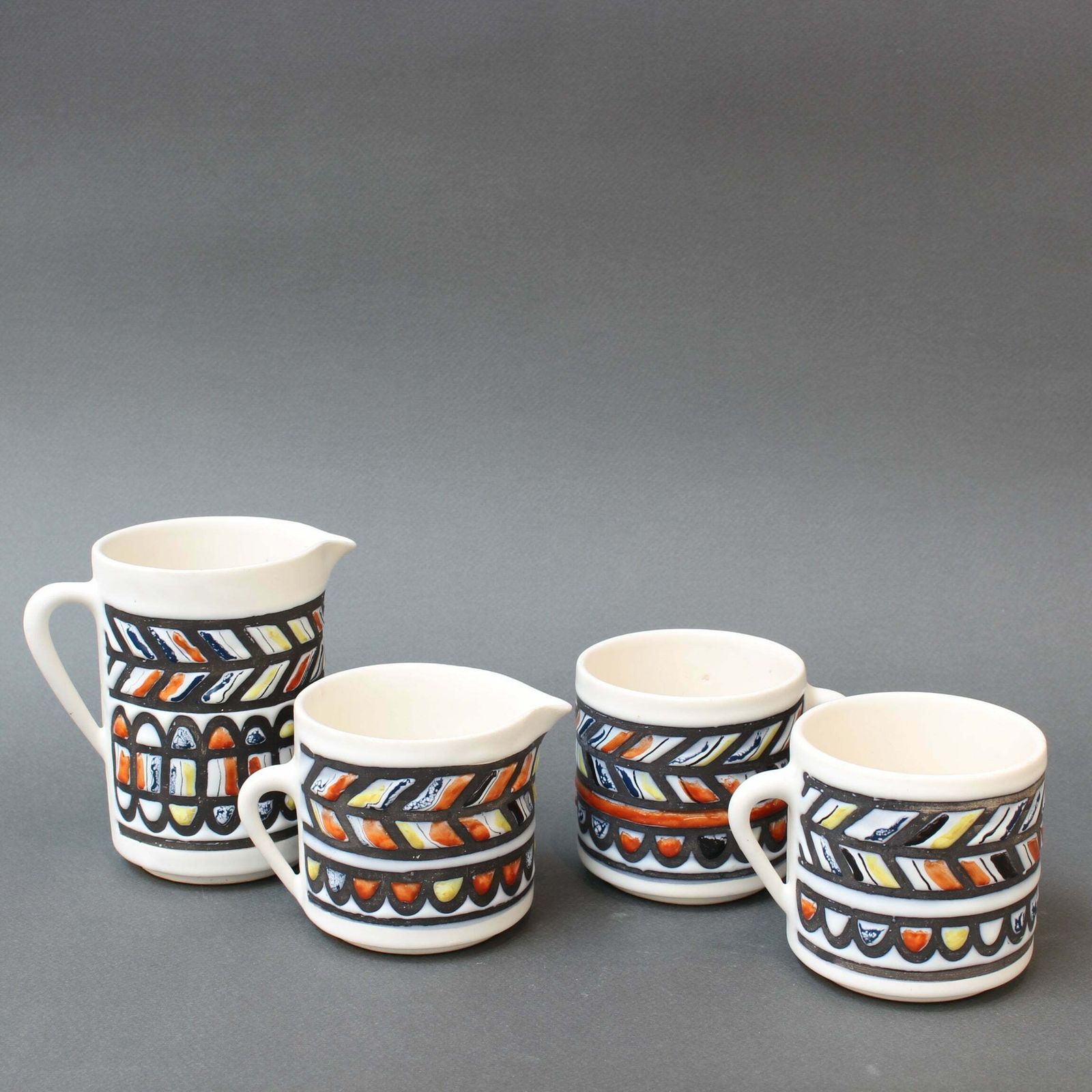 Vintage French Ceramic Set Of Vessels By Roger Capron (Circa 1960s) photo vinterior