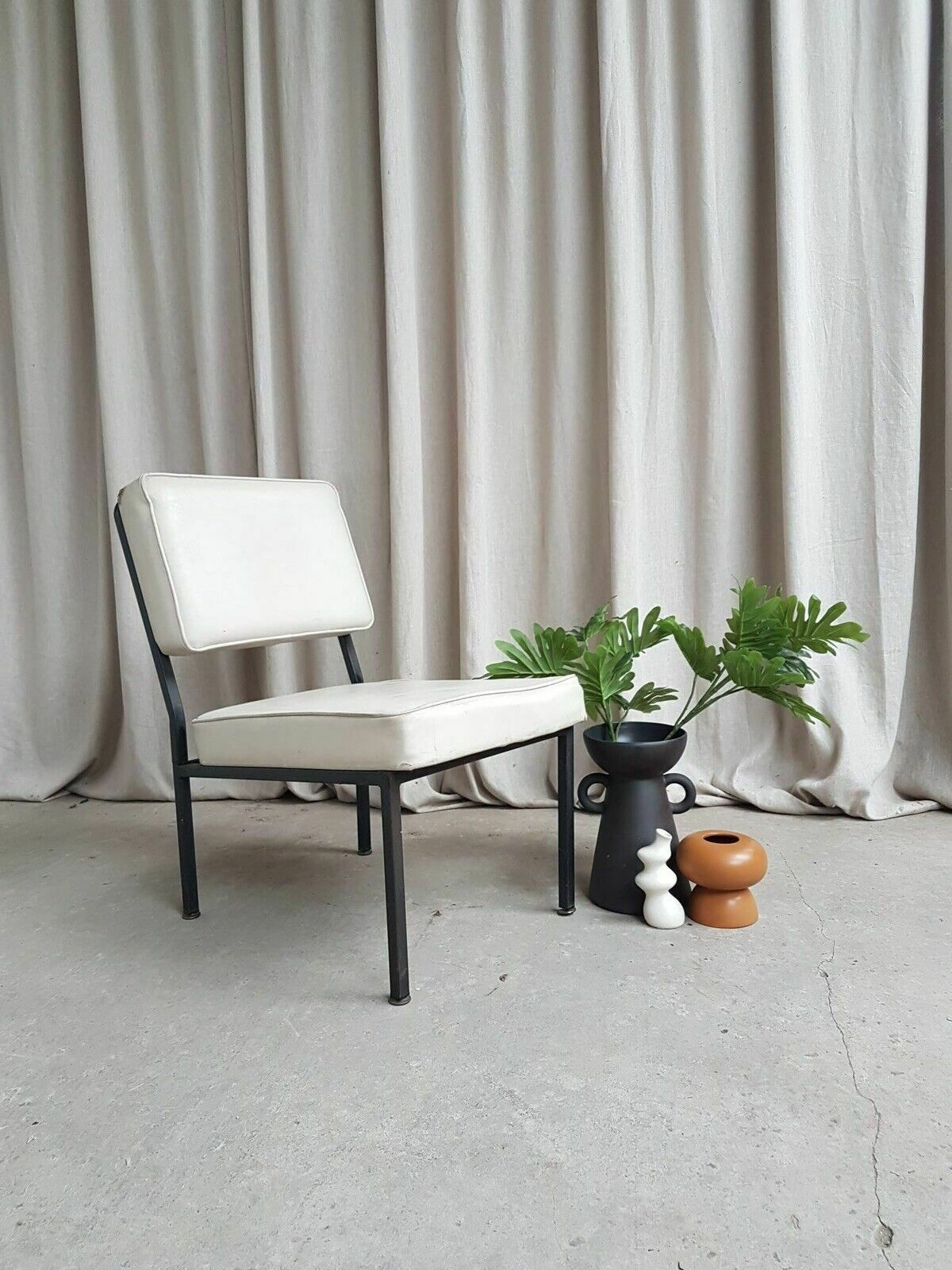 Vtg Mid Century Steel Modernist Post Modern Studio Lounge Chair Retro #383 photo furniture