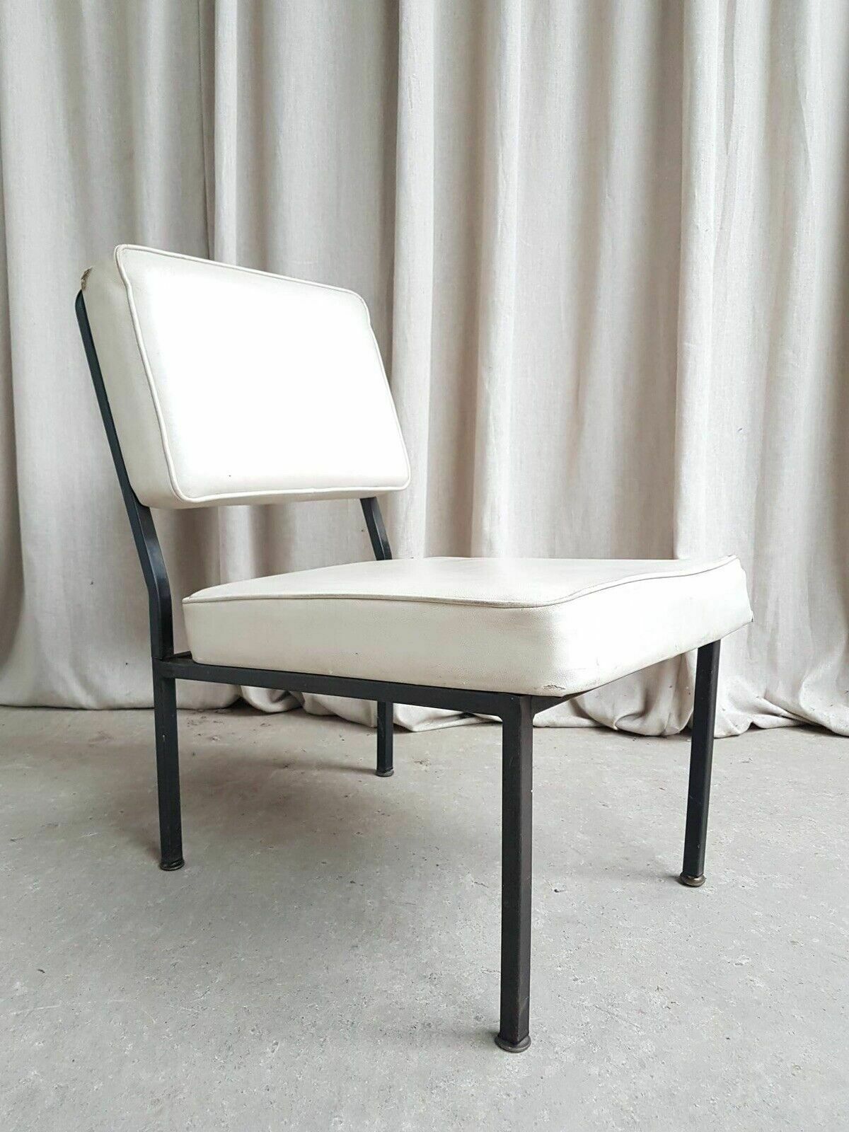 Vtg Mid Century Steel Modernist Post Modern Studio Lounge Chair Retro #383 photo 276.0