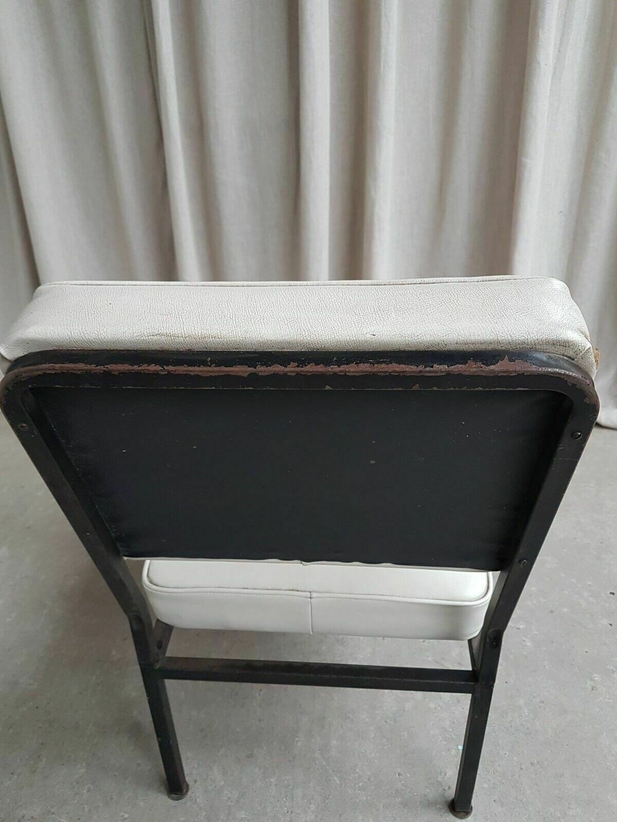Furniture Vtg Mid Century Steel Modernist Post Modern Studio Lounge Chair Retro #383 photo