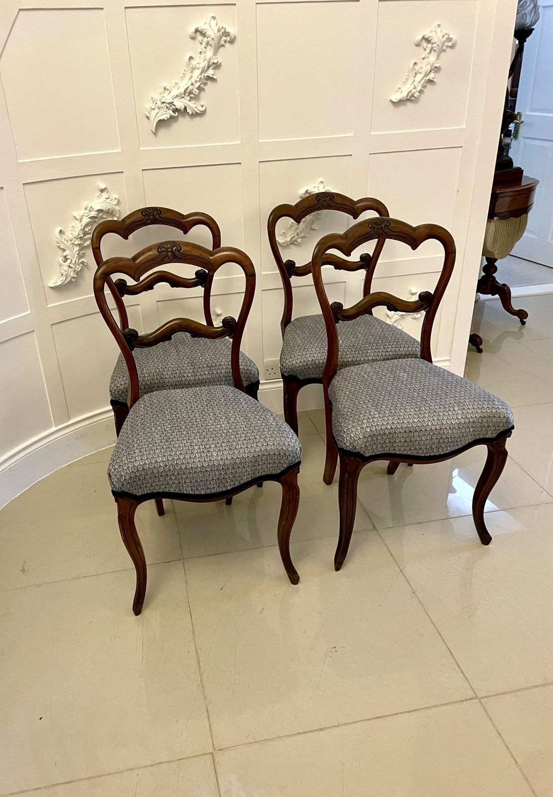 Set Of 4 Antique 19th Century Quality Rosewood Dining Chairs photo furniture