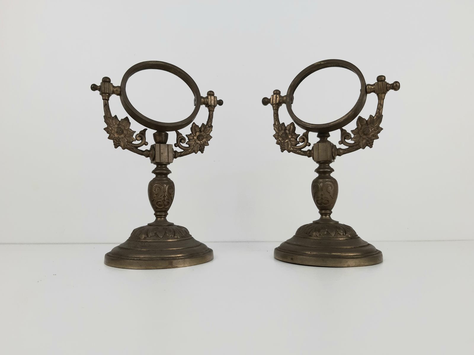 Ornate Early 20thc Brass Mirror / Picture Frames And Stands photo 140.0