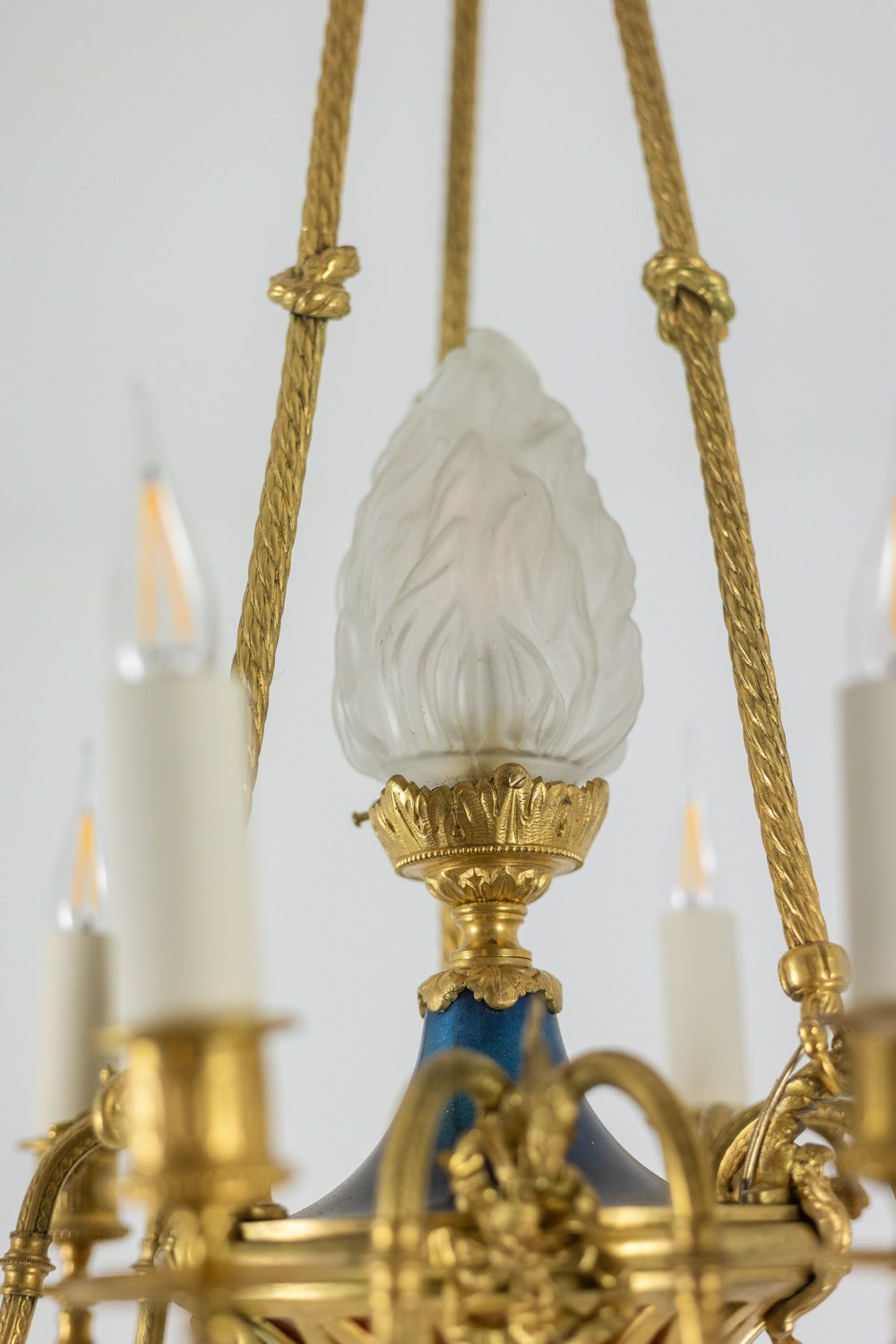 Lighting Louis XVI Style Chandelier In Gilded Bronze. Circa 1900. photo