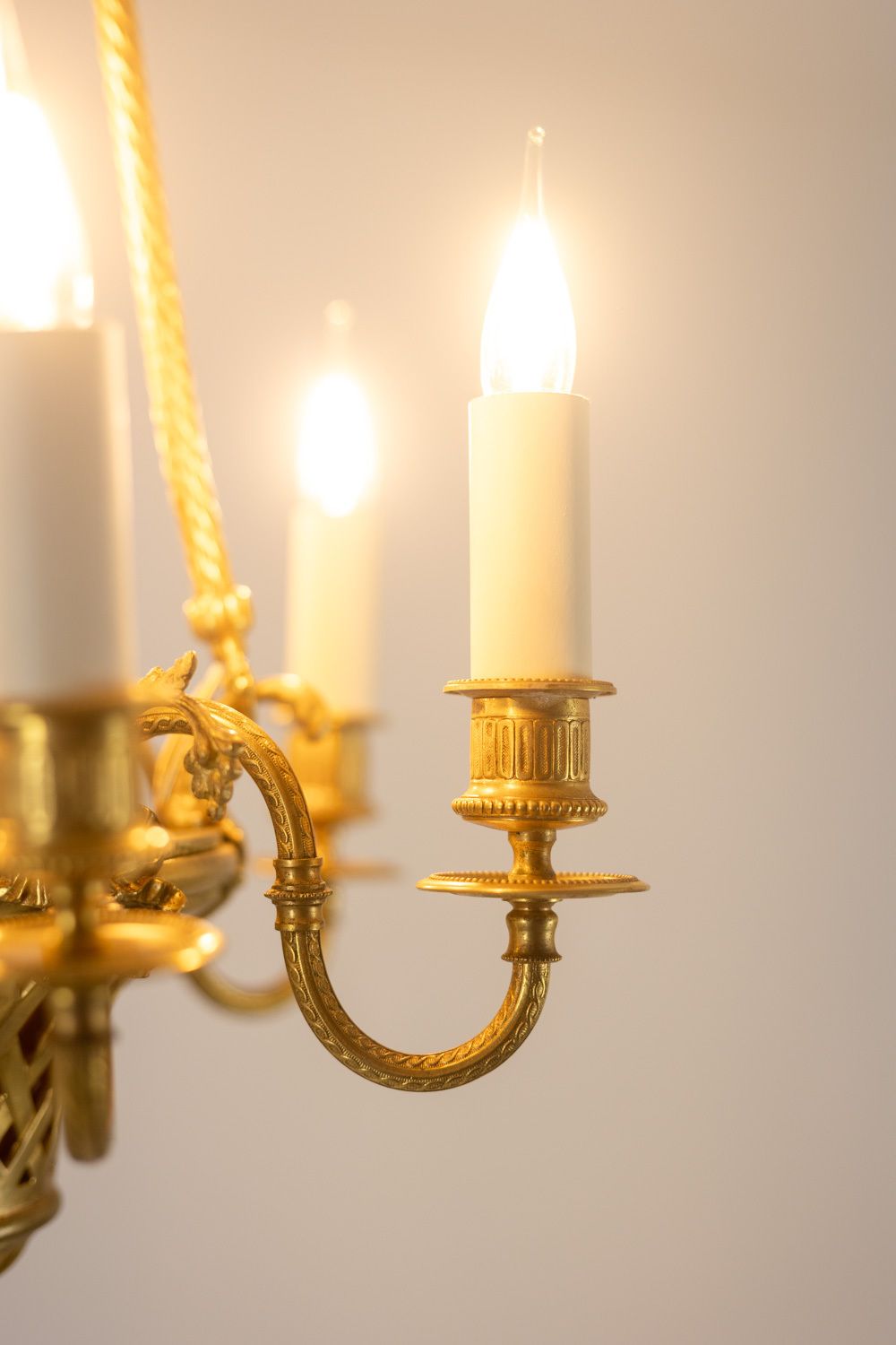 photo buy Louis XVI Style Chandelier In Gilded Bronze. Circa 1900.