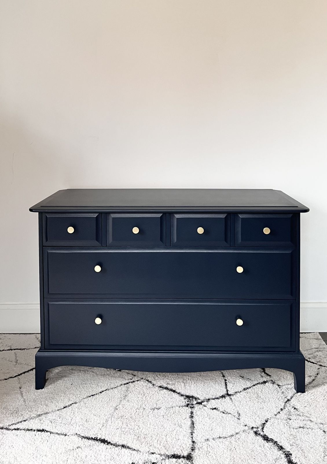 Stag Chest Of 6 Drawers In Navy photo vinterior