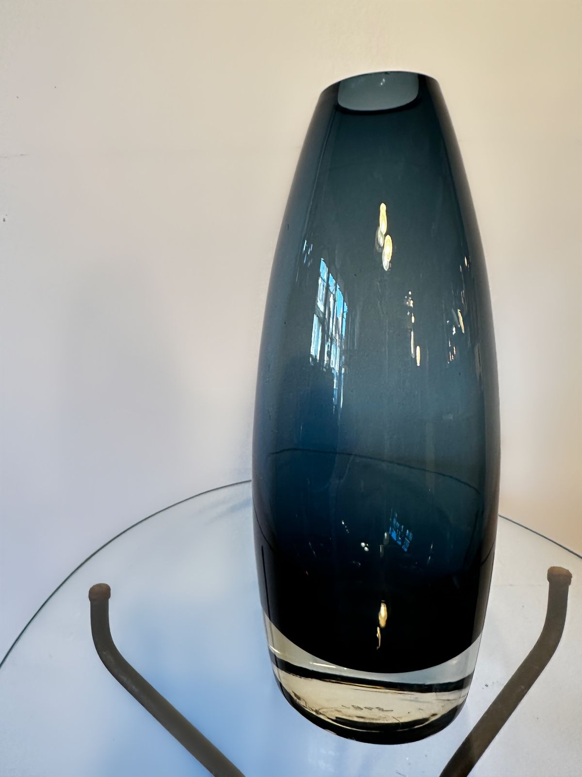 Tamara Aladin For Riihimäki, Finland, Mid Century Modern Thick Glass Vase, 1960s photo for sale
