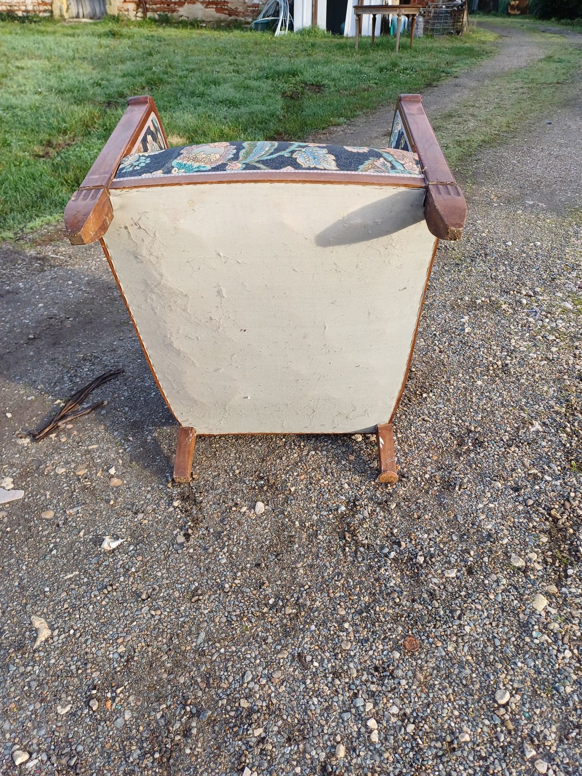 Furniture Art Deco Walnut Armchair, 1940s photo