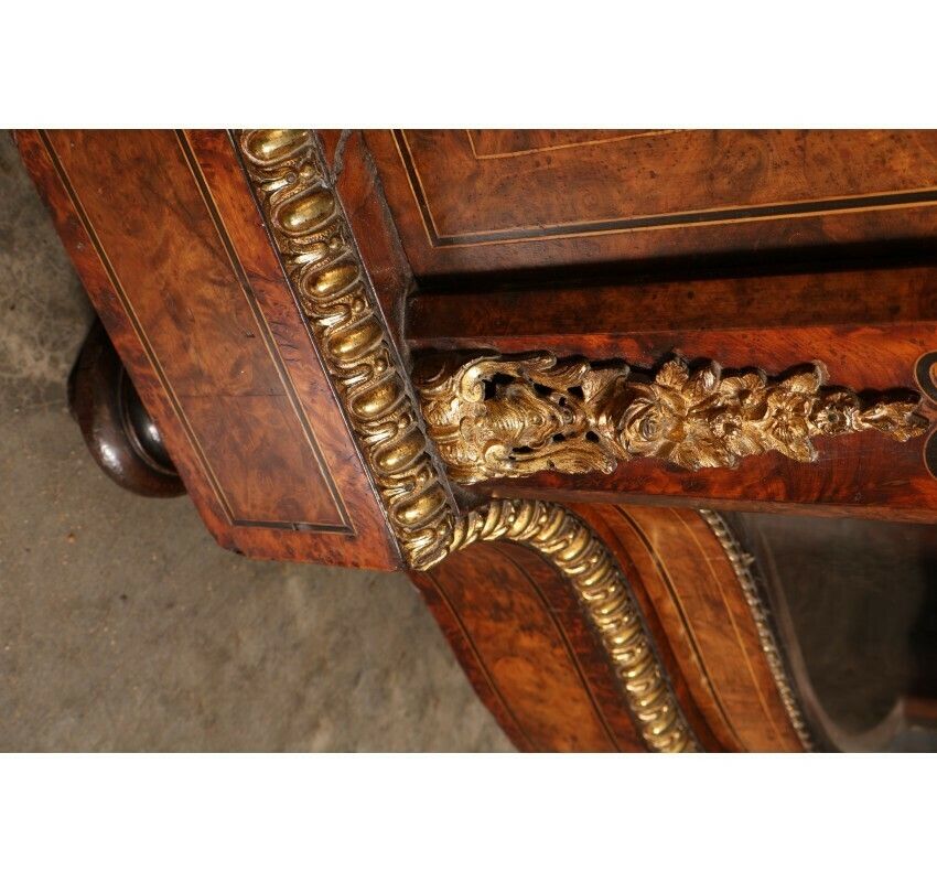 photo vinterior Impressive Burr Walnut Marquetry Inlaid Credenza Cabinet