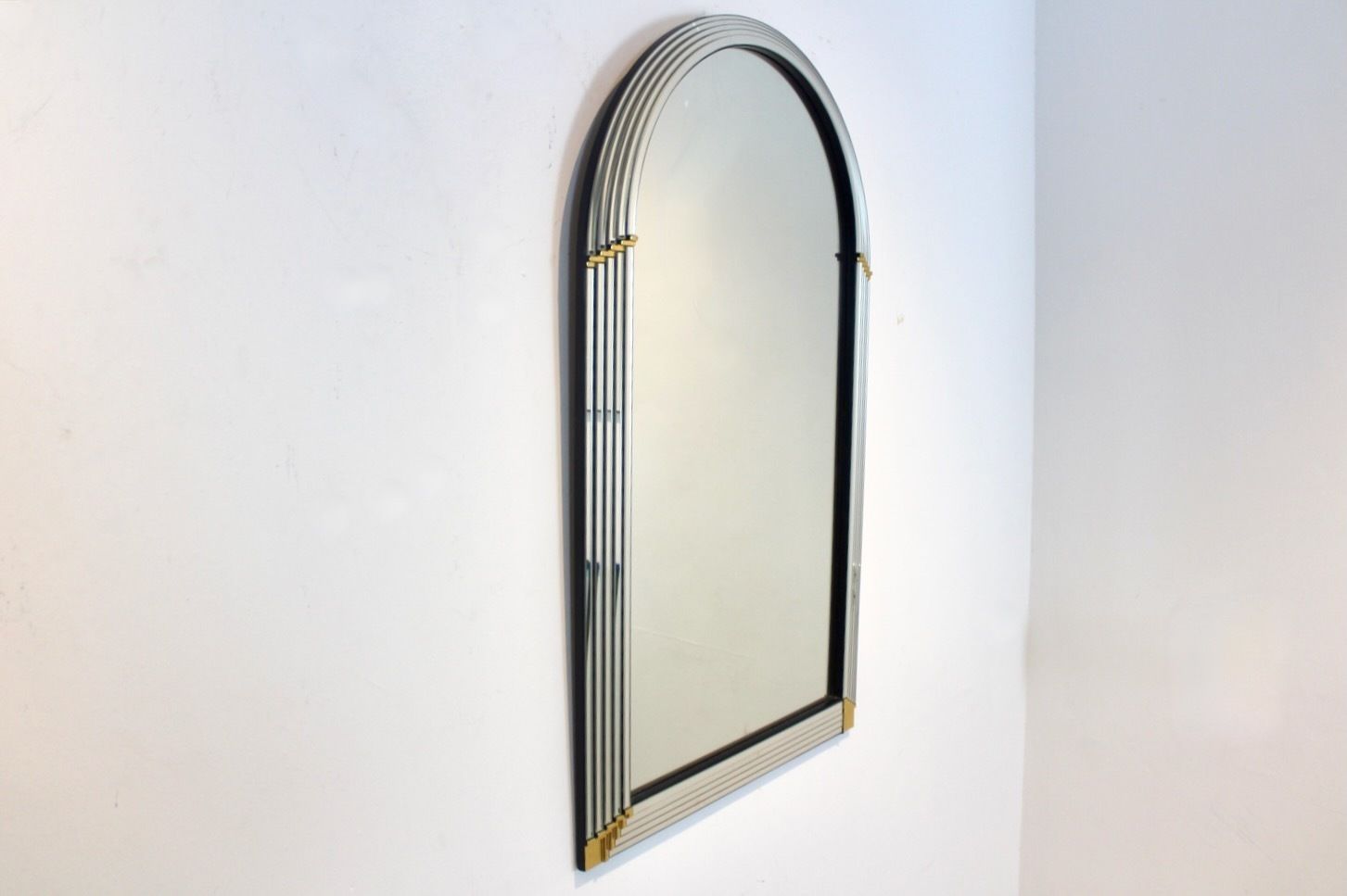 Arch Layered Mirror With Brass Accents By Deknudt Belgium photo buy