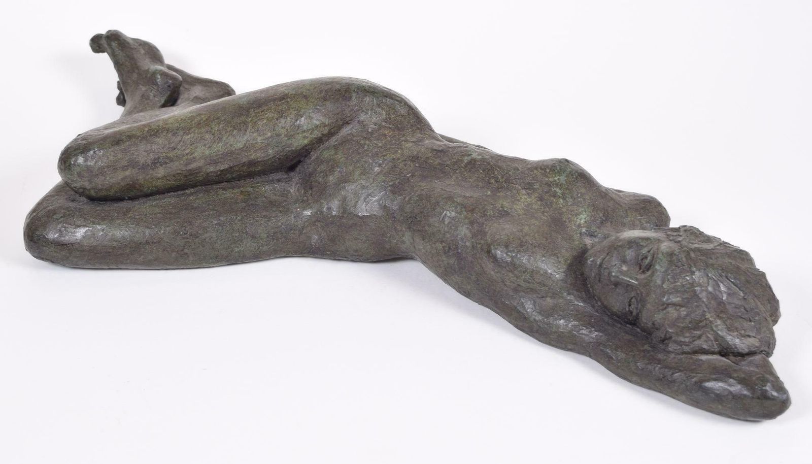 Unknown Reclining Nude Resin Bronze Sculpture Of A Girl photo for sale