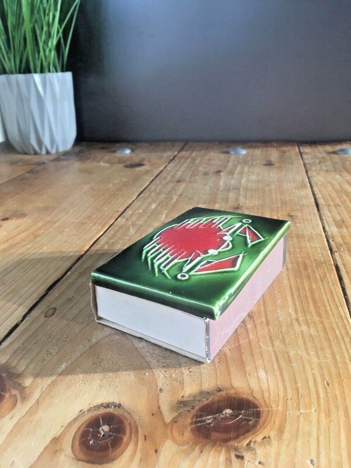 Mid Century 60s Belgian Ceramic Tubelined Tile Crab Matchbox Cover Cancer Zodiac Starsign photo buy