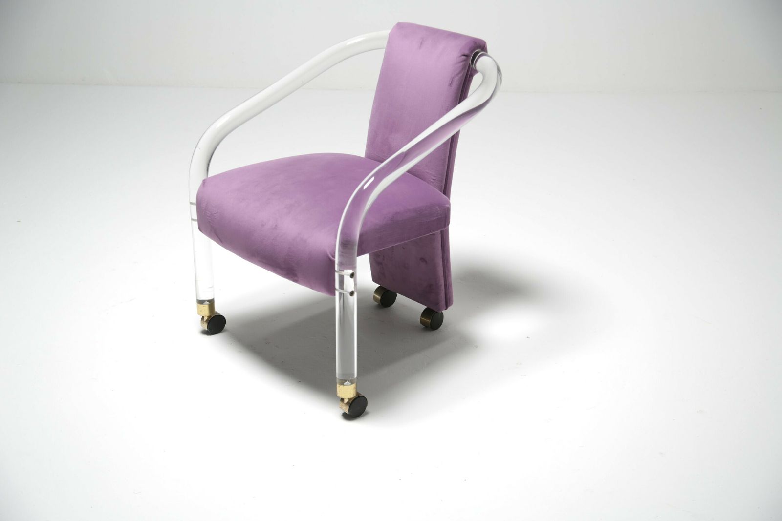 Lucite Velvet Armchair By Hill Manufacturing, USA, 1980s. photo furniture