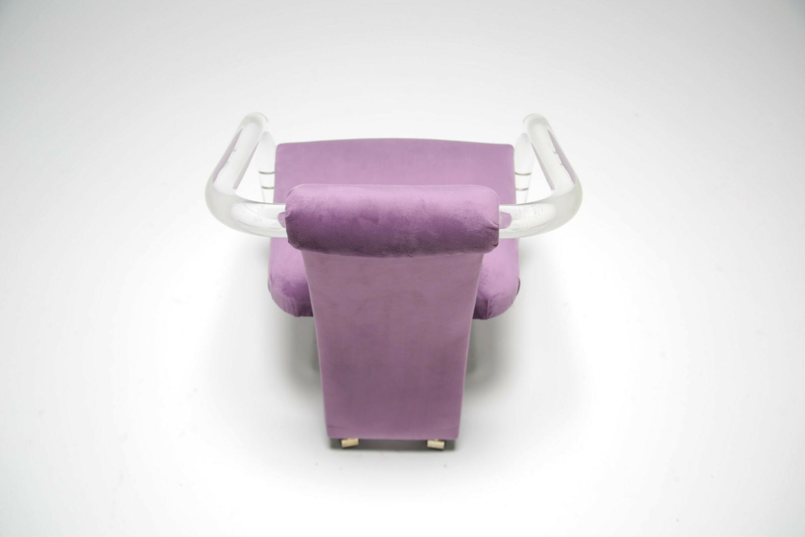 photo vintage Lucite Velvet Armchair By Hill Manufacturing, USA, 1980s.