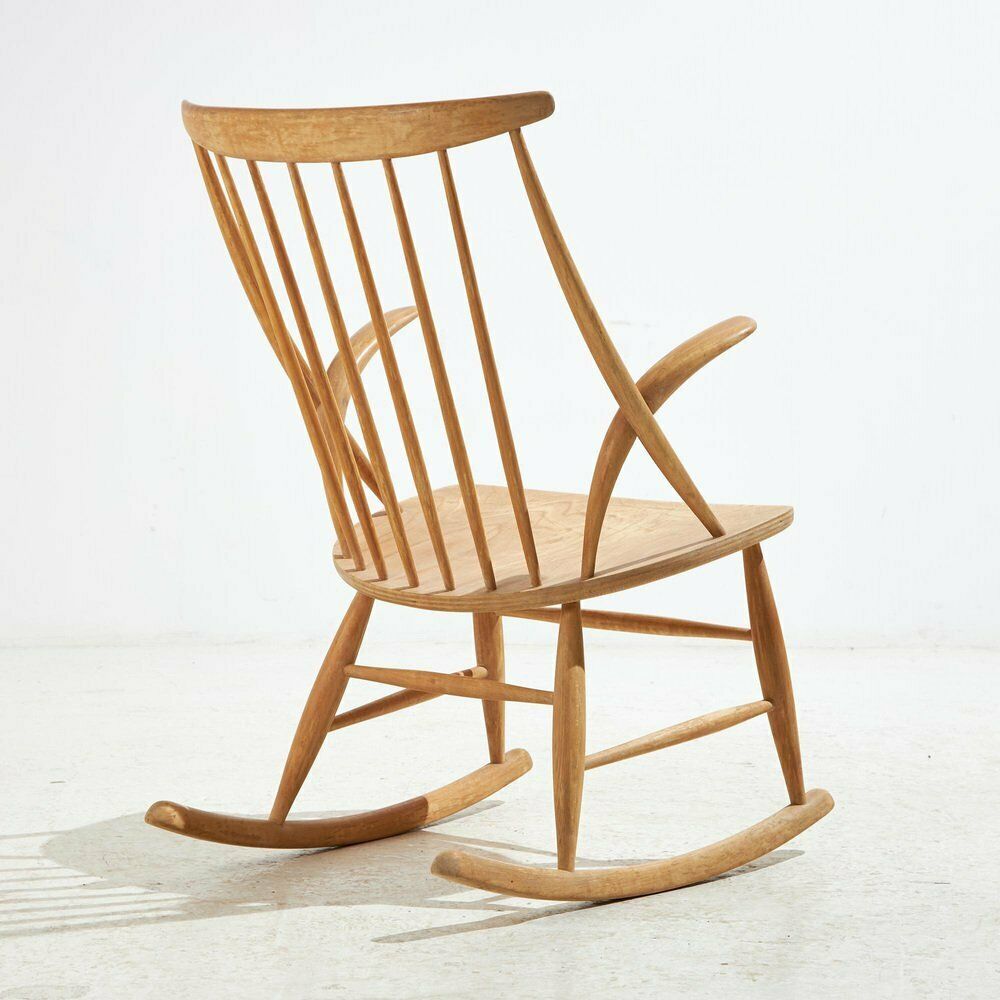 Beech Iw3 Rocking Chair By Illum Wikkelsø For Niels Eilersen, 1960s photo furniture