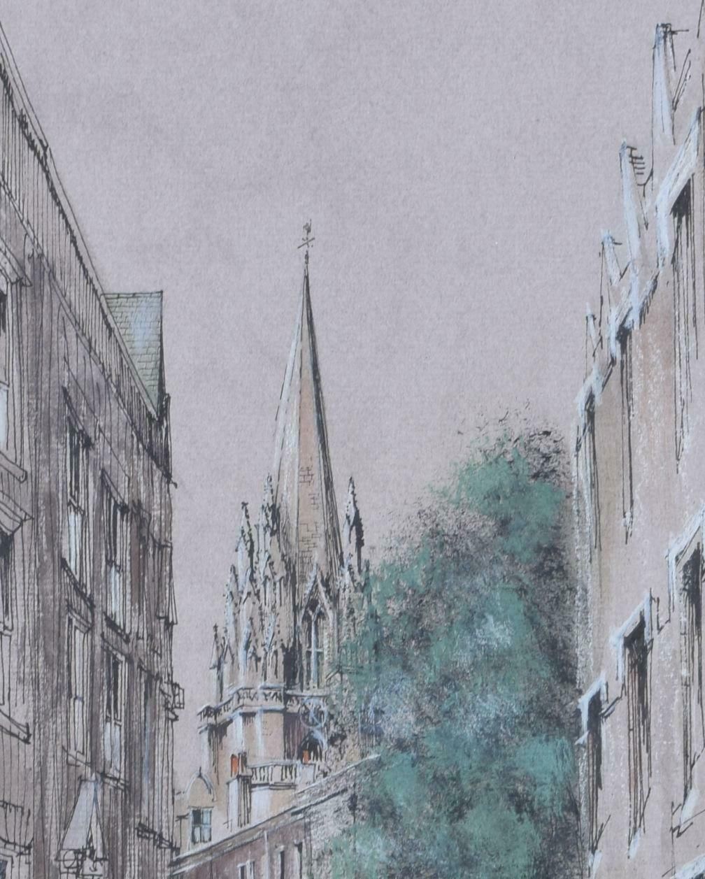 Ken Messer Oriel Street, Oxford Watercolour By Ken Messer 1974 photo for sale