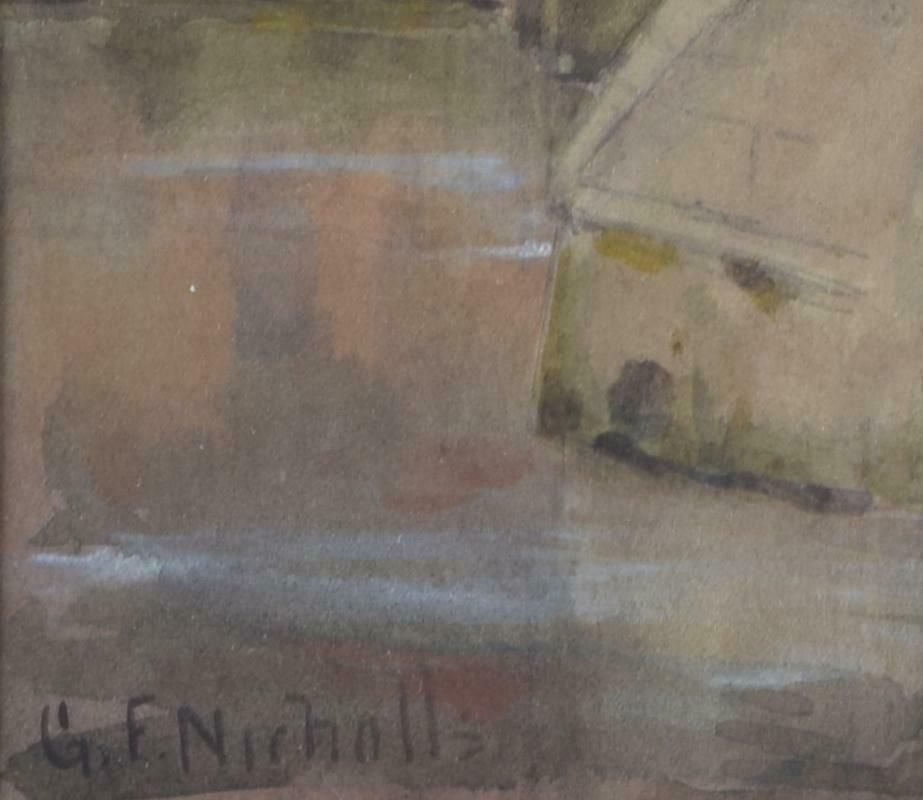 George Frederick Nicholls St John's College, Cambridge Wren Bridge Watercolour By G F Nicholls Early 20th Century photo vinterior