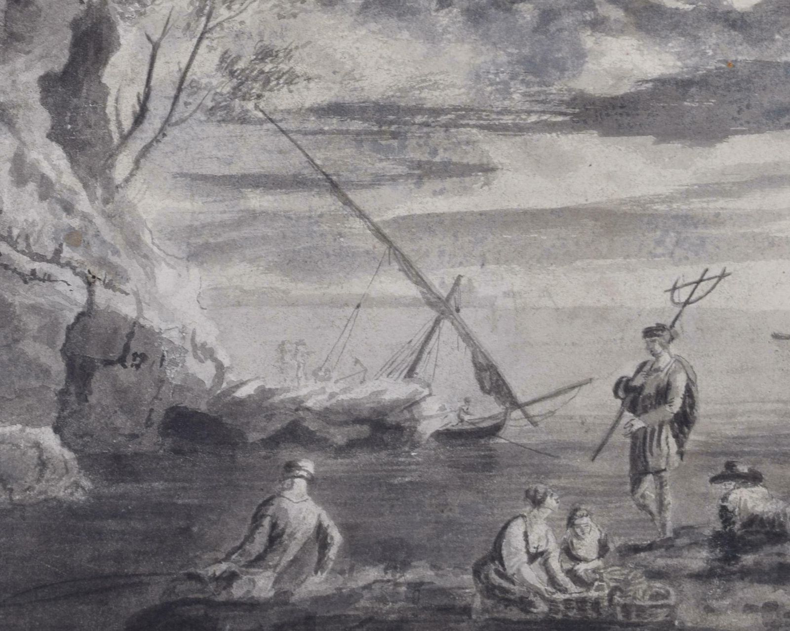 Trident On The Shore Seascape Drawing 19th Century John Cantiloe Joy William Joy photo vinterior