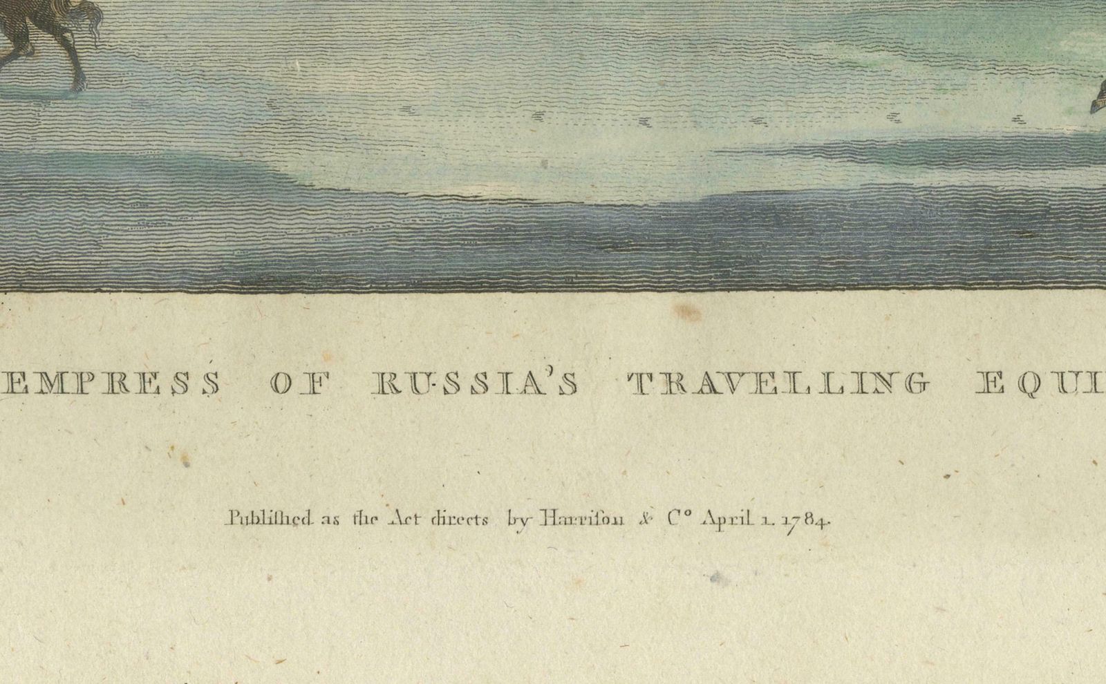 Engraving Of The Empress Of Russia's Night Carriage Amidst Eruption, 1784 photo 175.0