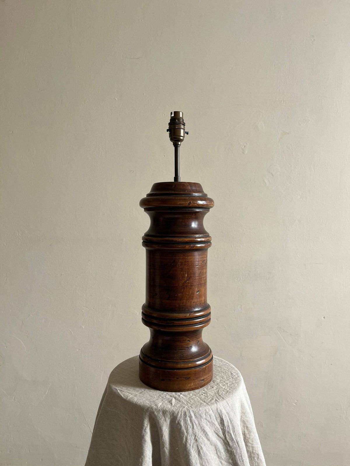 Large Antique Column Table Lamp Hand Carved Tall Accent Light In Solid Wood Rewired And Pat Tested For The Uk photo for sale