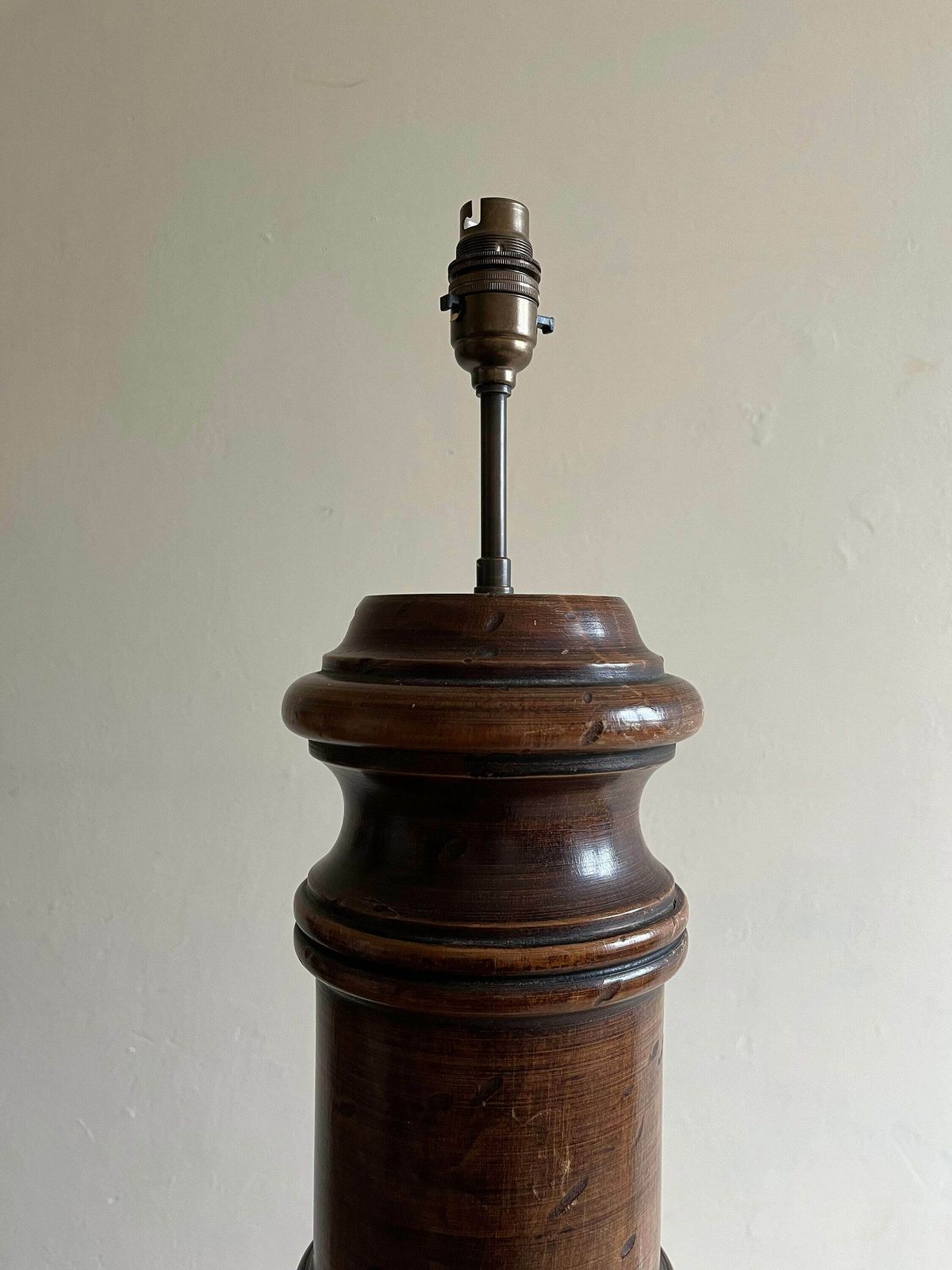 Large Antique Column Table Lamp Hand Carved Tall Accent Light In Solid Wood Rewired And Pat Tested For The Uk photo Lighting