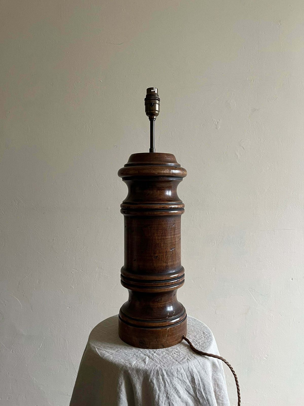 Large Antique Column Table Lamp Hand Carved Tall Accent Light In Solid Wood Rewired And Pat Tested For The Uk photo 580.0