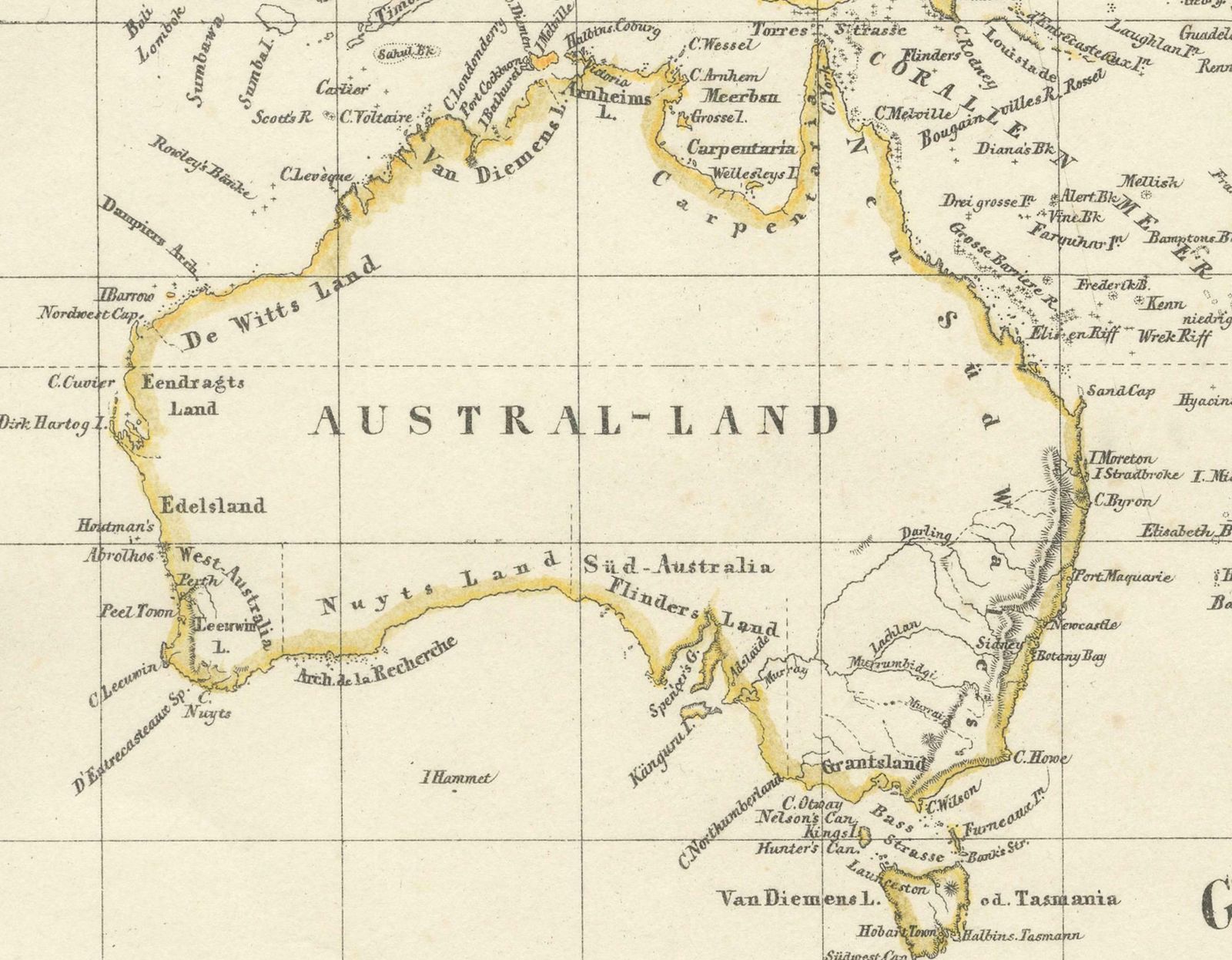 Title: Mid 19th Century Map Of Australasia By Carl Flemming   1855 photo for sale