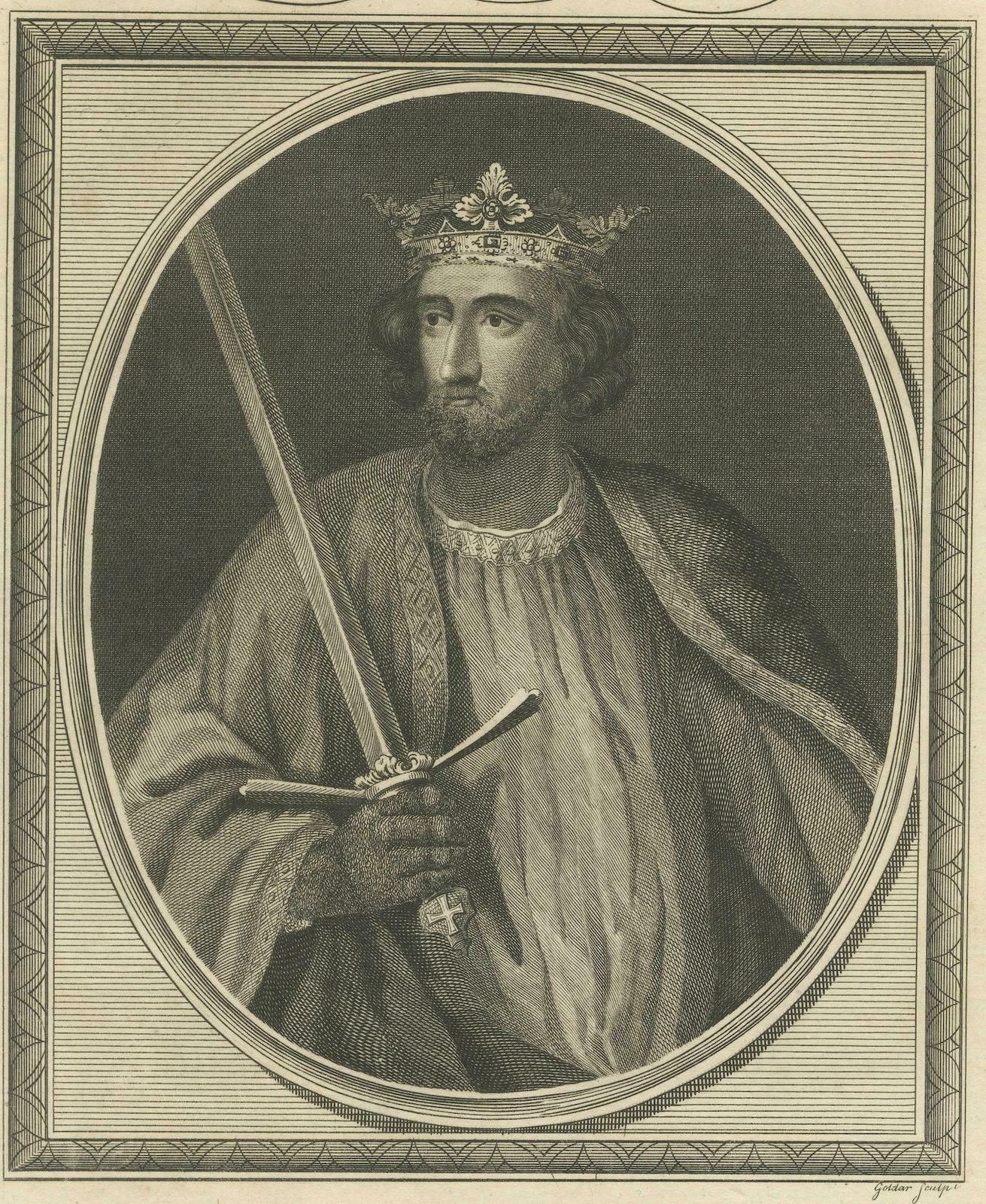 1787 Engraved Portrait Of King Edward I   Hammer Of The Scots photo for sale