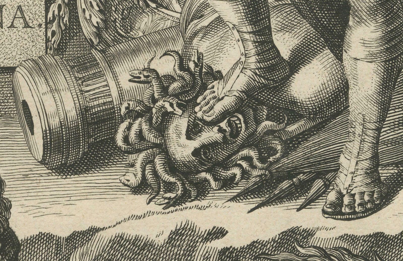 Antique Title Print Featuring The Personification Of The Swedish Realm, 1669 photo vinterior