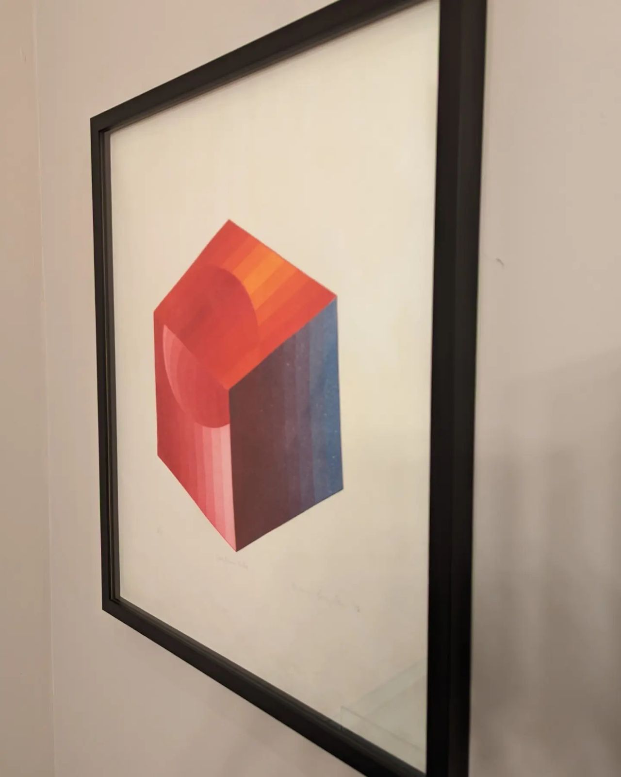 Mid 20th Century Framed Original Print "Spectrum Cube" By Berenice Benjelloun photo vinterior