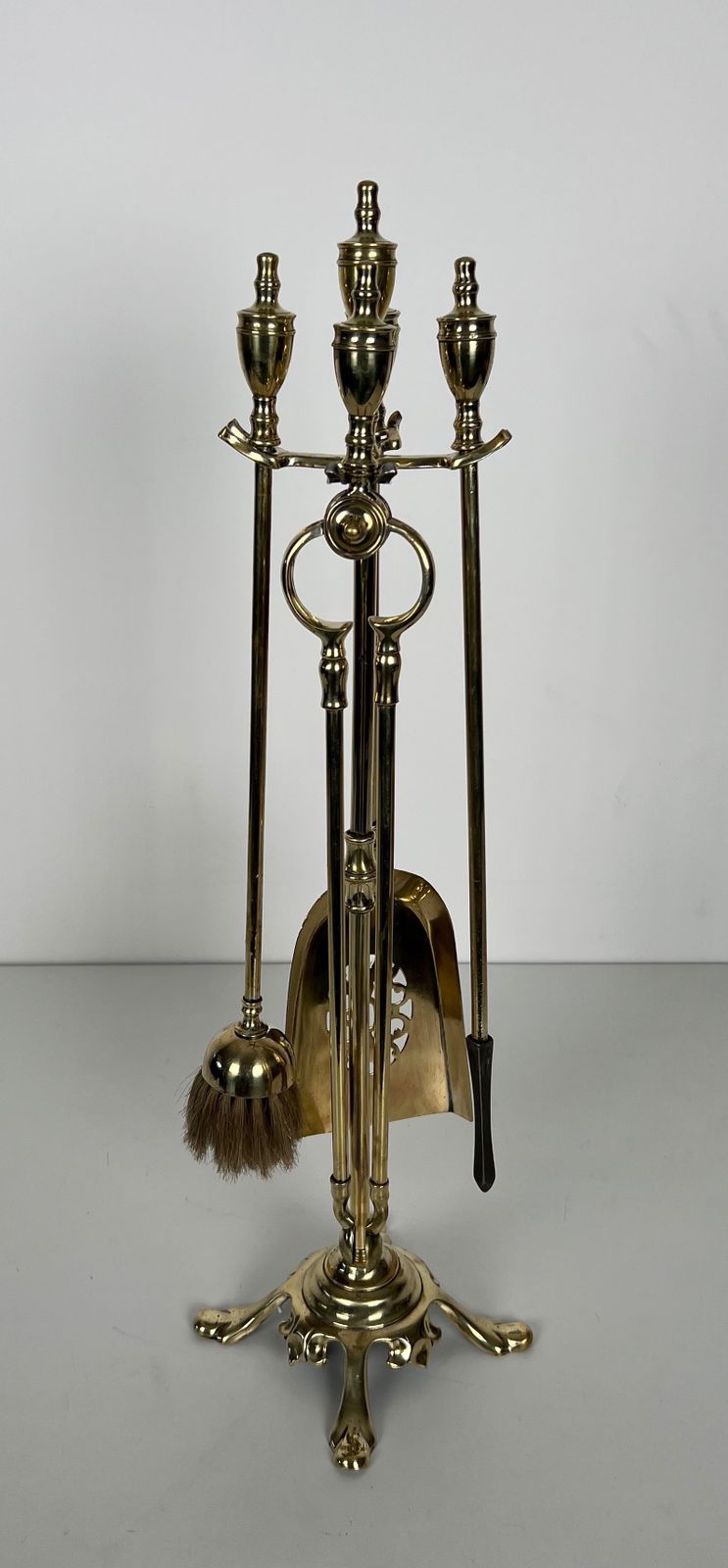 Neoclassical Style Brass Fire Kit photo for sale