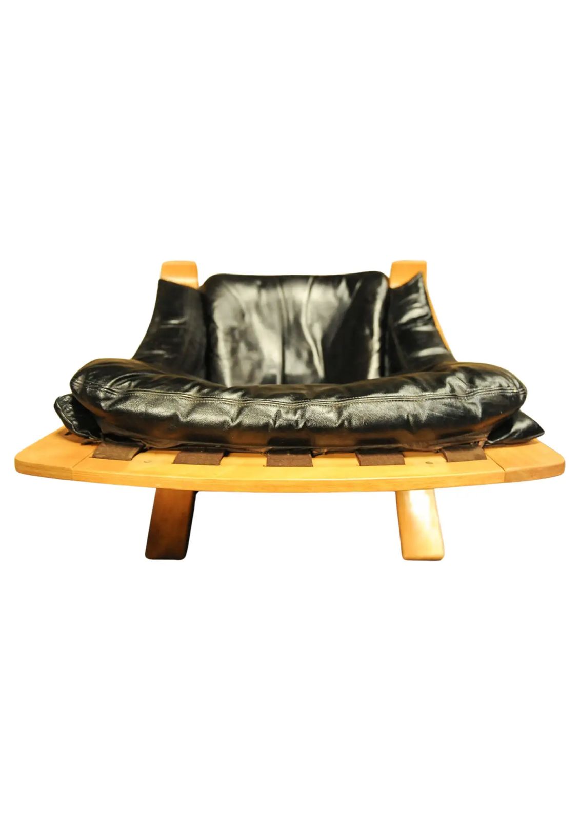 Kroken Buffalo Leather Lounge Bentwood Chair By åke Fribytter For Nelo Sweden 1970s Ol photo vinterior