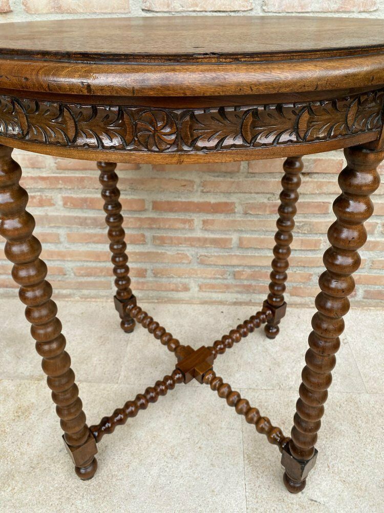French Barley Table With Lentil Legs, Late 19th Century photo 1779.0