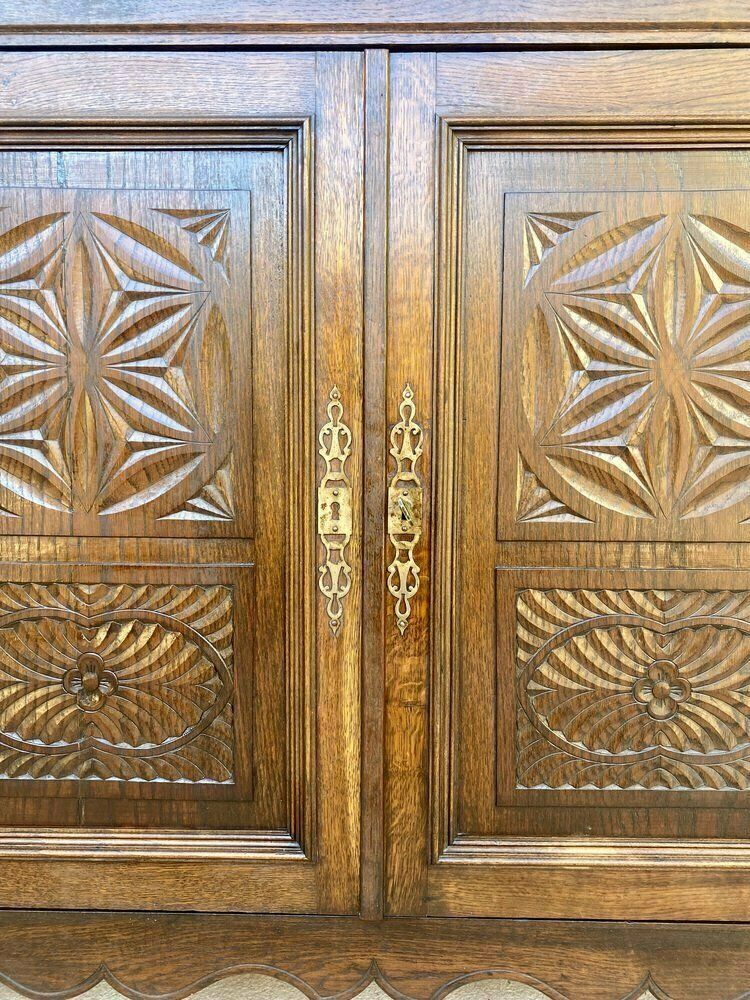 19th Century French Walnut 2 Door Buffet With Round Legs photo Furniture