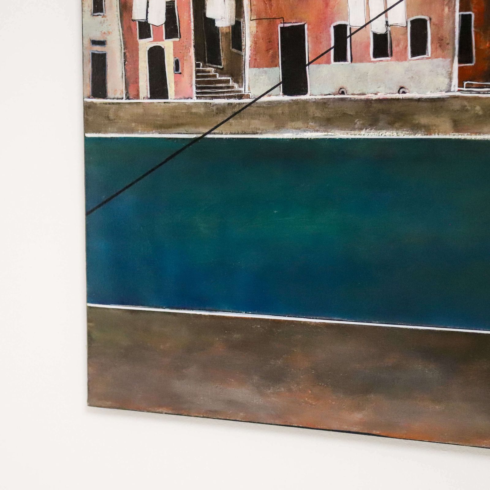 Large And Vibrant Acrylic Painting On Canvas By Stéphane Castelli photo for sale