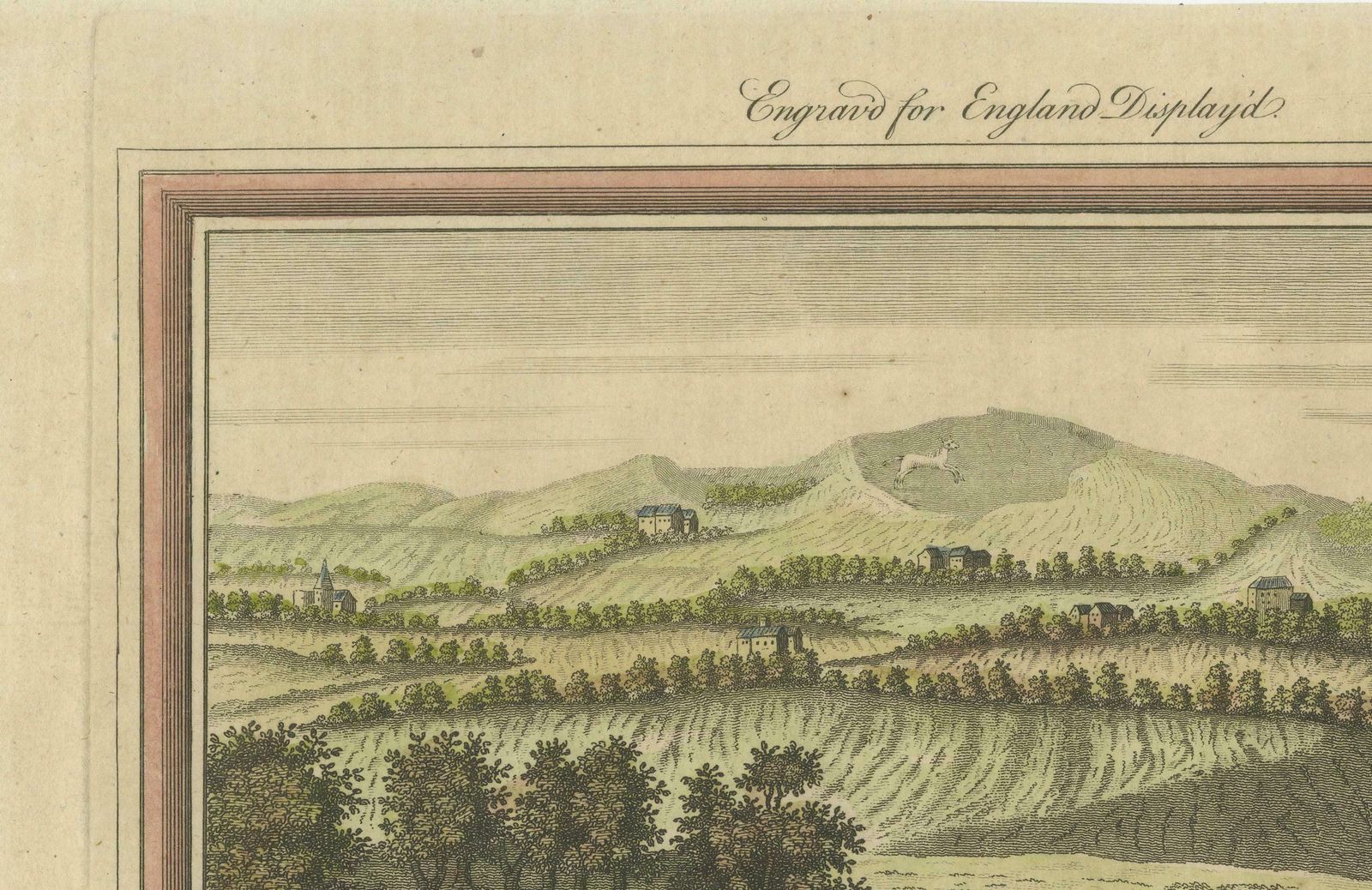 Old Engraving Of White Horse Hill In The County Of Berkshire, England, C1800 photo furniture