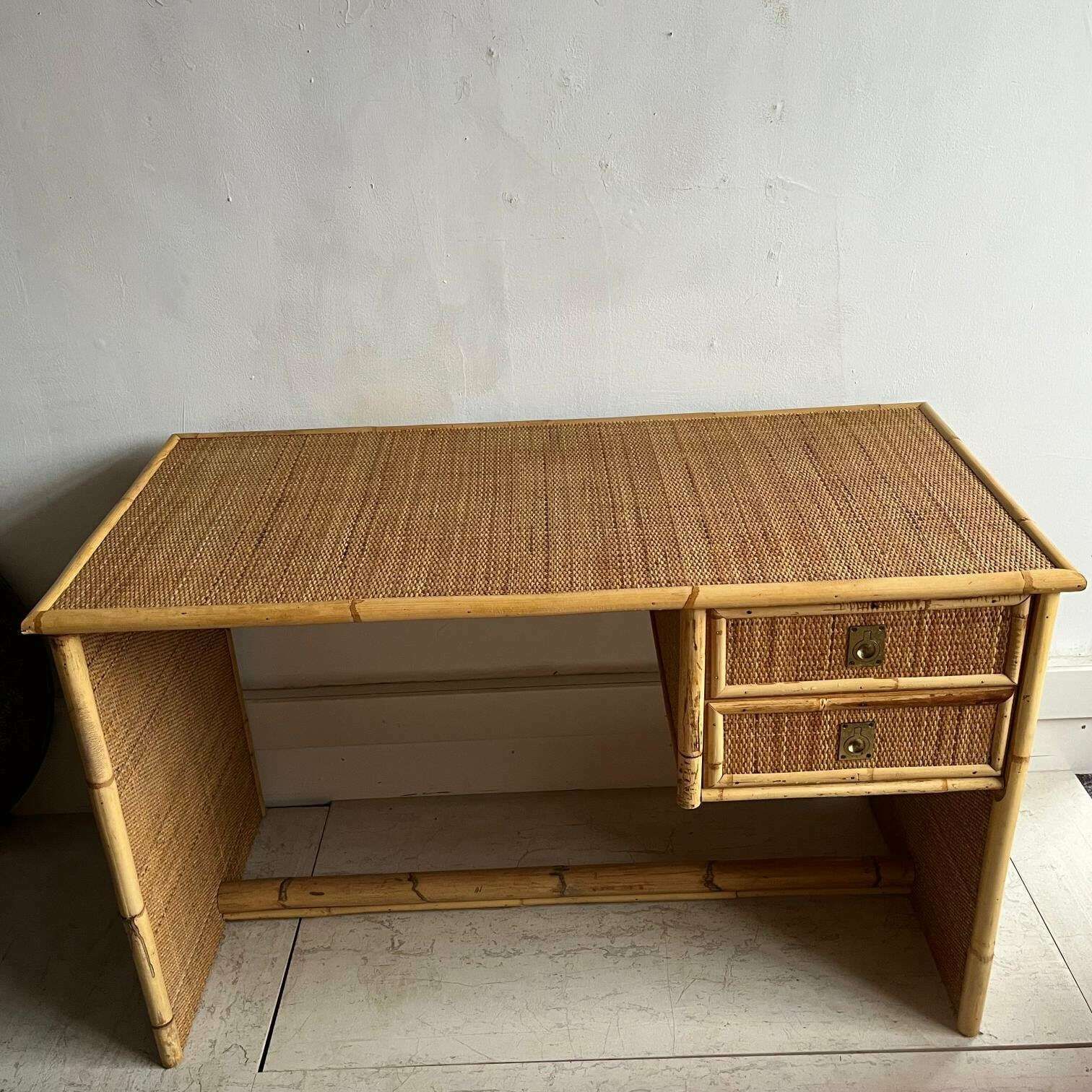 Italian Dal Vera Rattan & Bamboo Desk / Dressing Table photo Furniture
