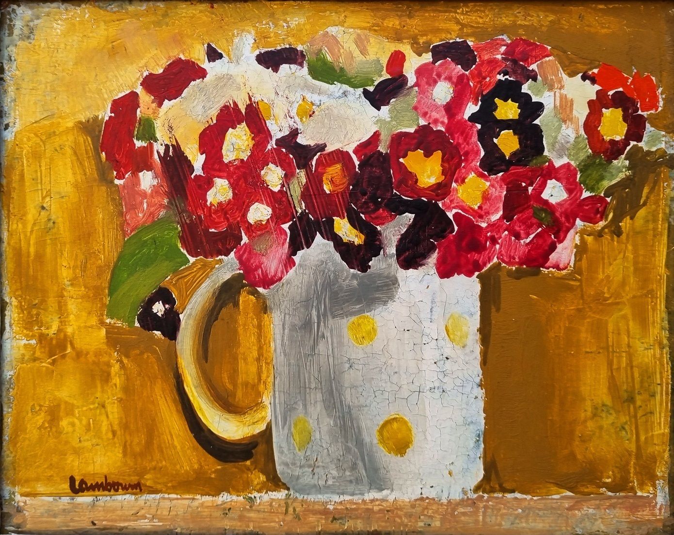 George Lambourn – Still Life, 1950s (Framed Oil Painting) photo furniture